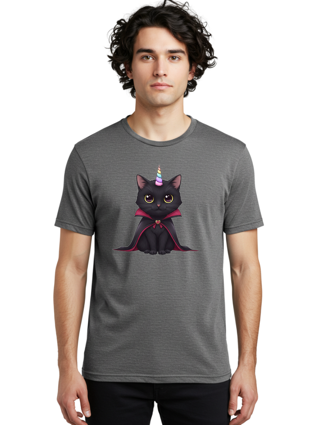 Black-Cat-Unicorn-Vampire Men'S Graphic Tee, 100% Cotton, Comfortable Casual Summer Wear, Machine Washable, Vintage Camera, Old Camera, Antique Camera, Black Camera, Classic Photography, Photography Equipment, Nostalgic Device, Film Camera, Bal807