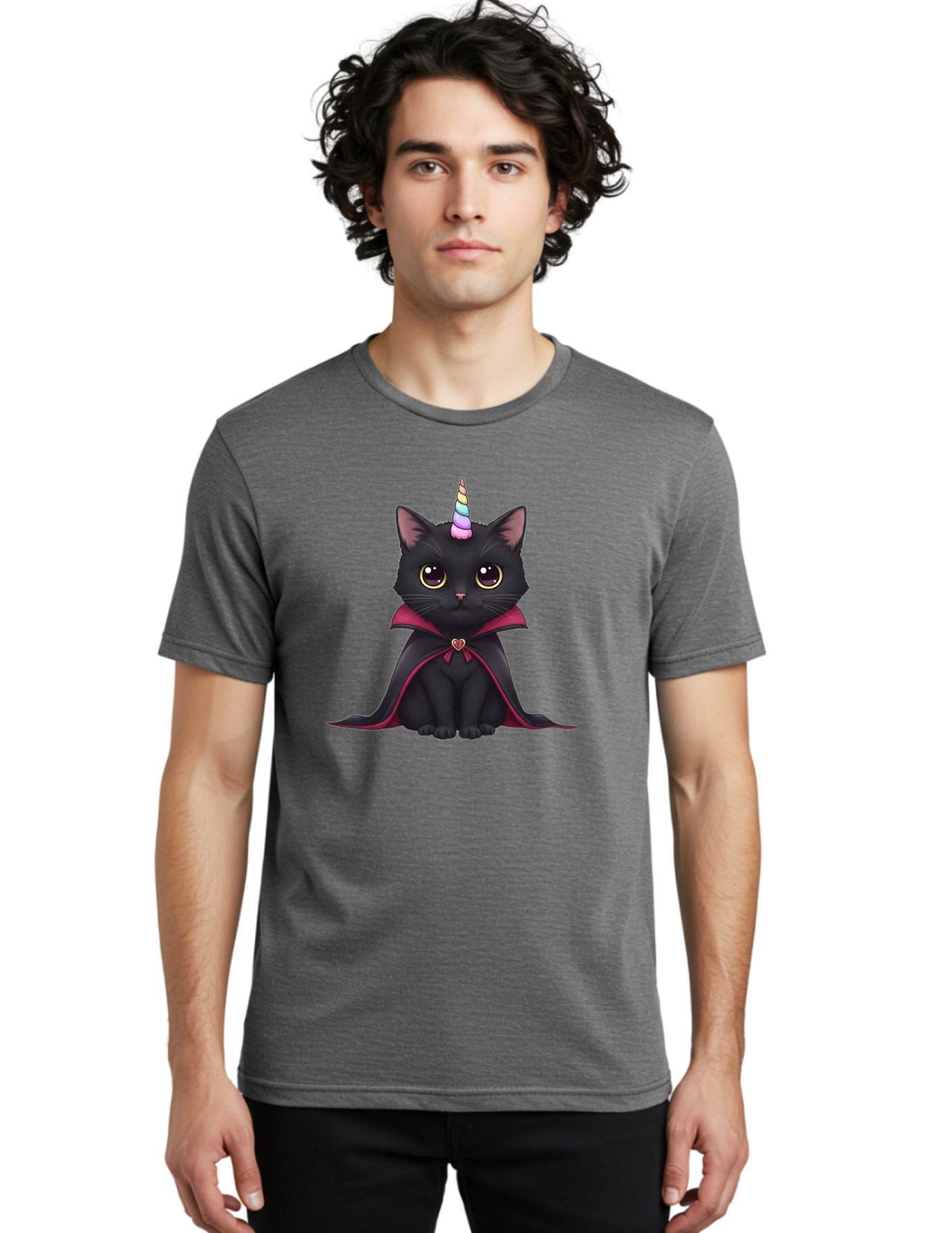 Black-Cat-Unicorn-Vampire Men'S Graphic Tee, 100% Cotton, Comfortable Casual Summer Wear, Machine Washable, Vintage Camera, Old Camera, Antique Camera, Black Camera, Classic Photography, Photography Equipment, Nostalgic Device, Film Camera, Bal807