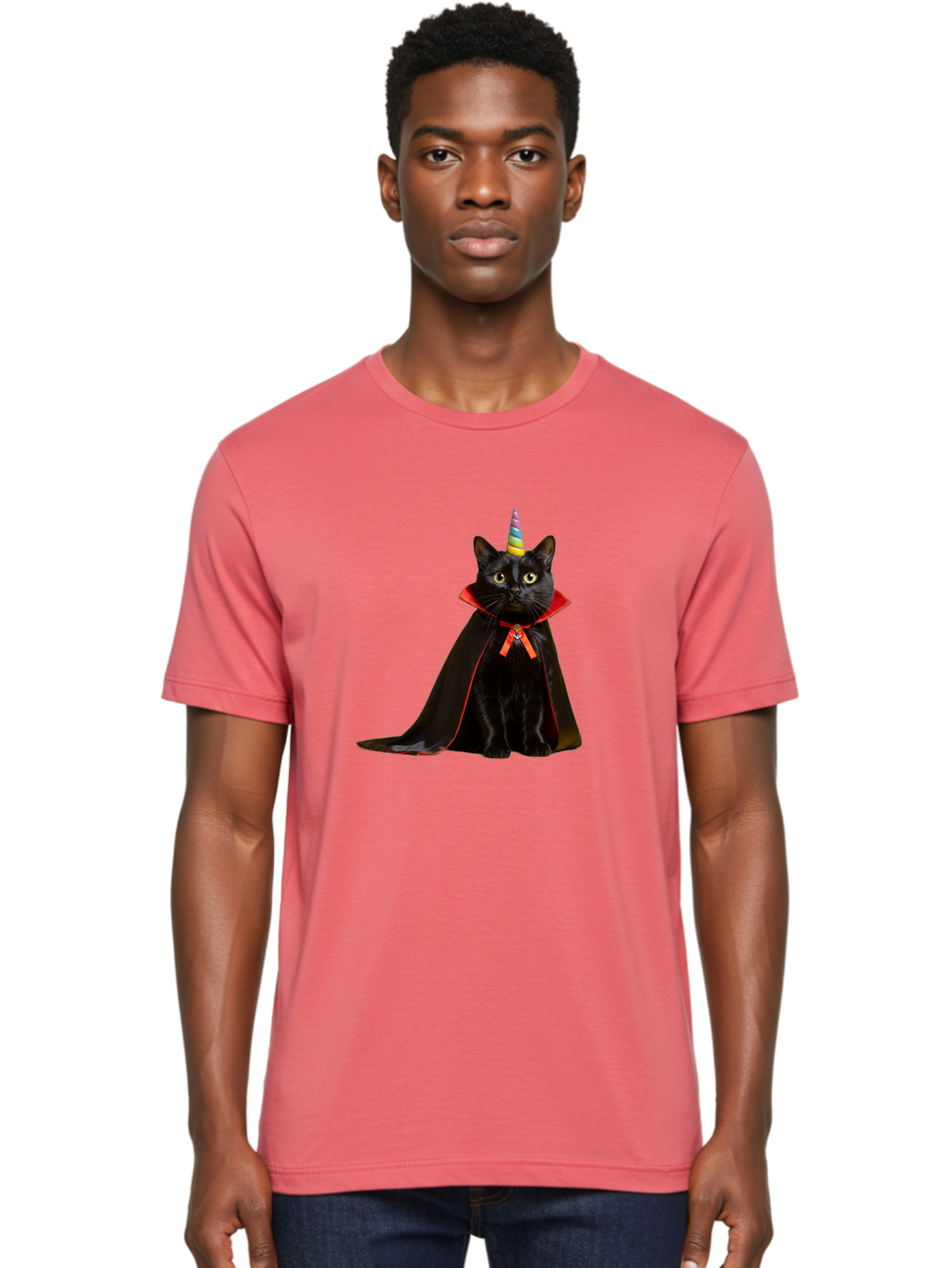 Black-Cat-Unicorn Men'S Graphic Tee, 100% Cotton, Comfortable Casual Summer Wear, Machine Washable, Vintage Camera, Old Camera, Antique Camera, Black Camera, Classic Photography, Photography Equipment, Nostalgic Device, Film Camera, Camera Art Bal808