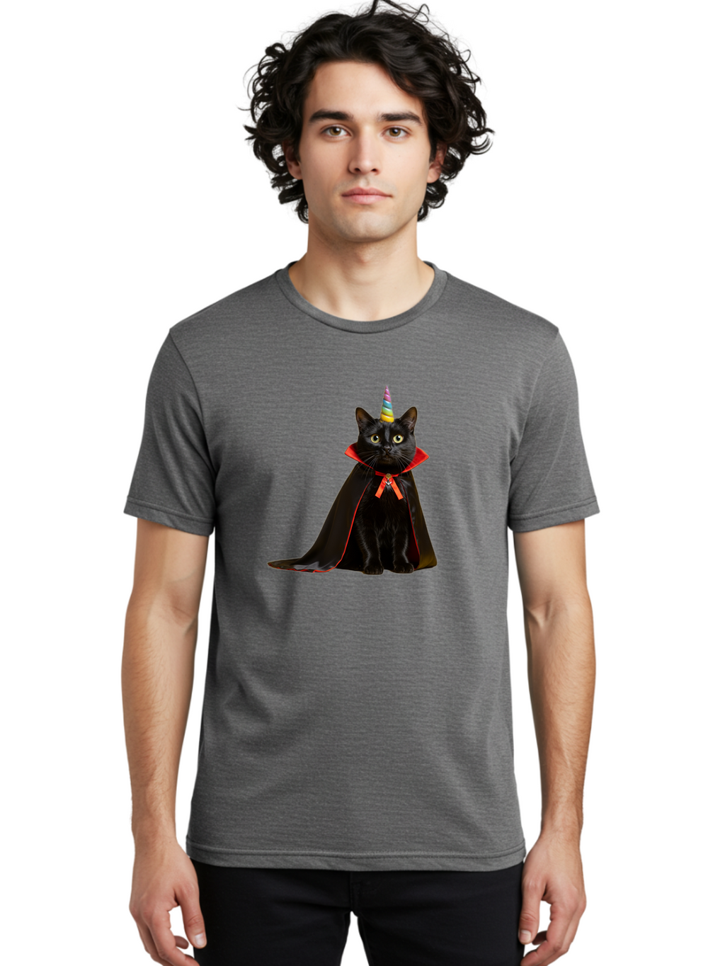 Black-Cat-Unicorn Men'S Graphic Tee, 100% Cotton, Comfortable Casual Summer Wear, Machine Washable, Vintage Camera, Old Camera, Antique Camera, Black Camera, Classic Photography, Photography Equipment, Nostalgic Device, Film Camera, Camera Art Bal808