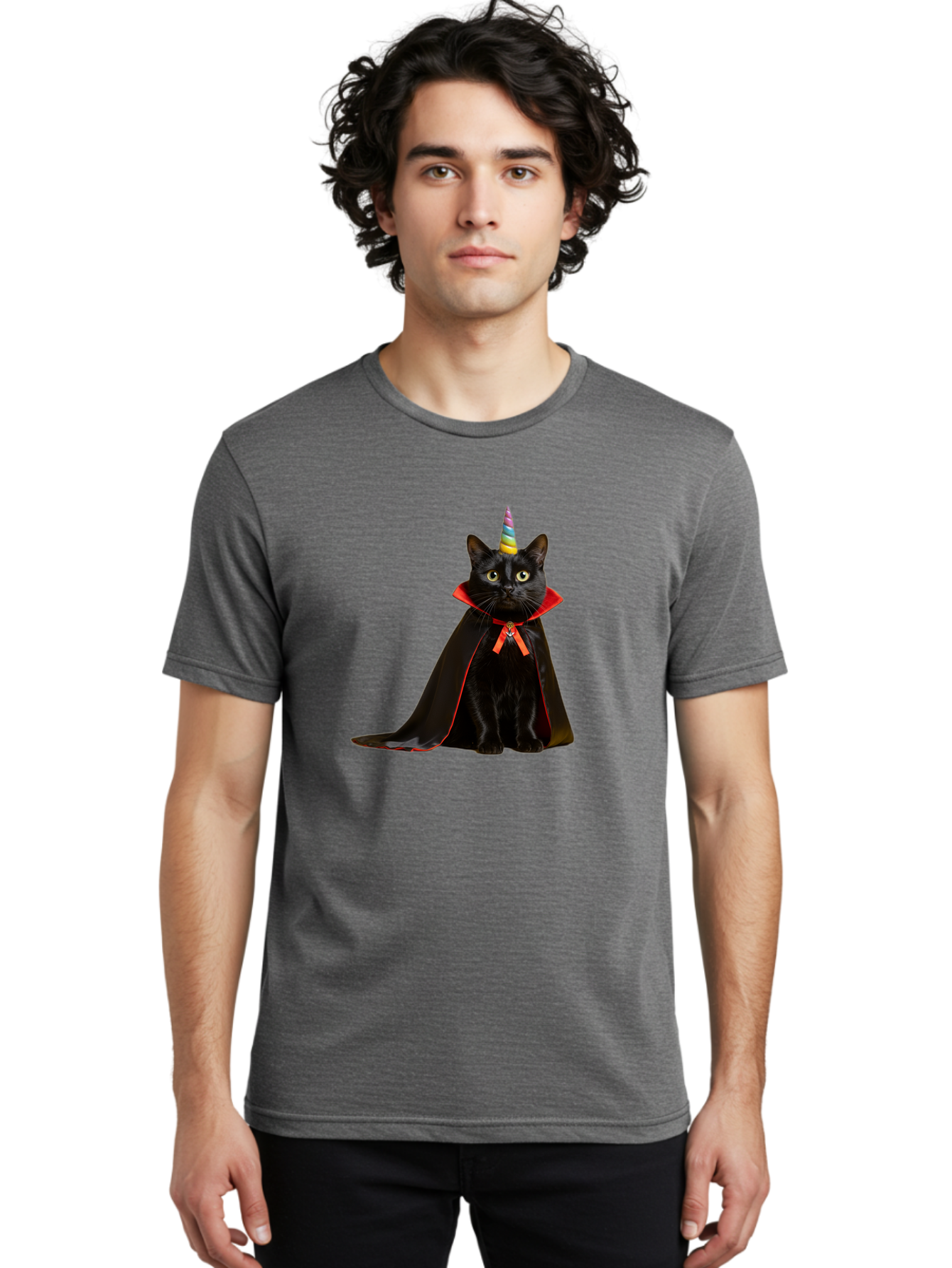 Black-Cat-Unicorn Men'S Graphic Tee, 100% Cotton, Comfortable Casual Summer Wear, Machine Washable, Vintage Camera, Old Camera, Antique Camera, Black Camera, Classic Photography, Photography Equipment, Nostalgic Device, Film Camera, Camera Art Bal808