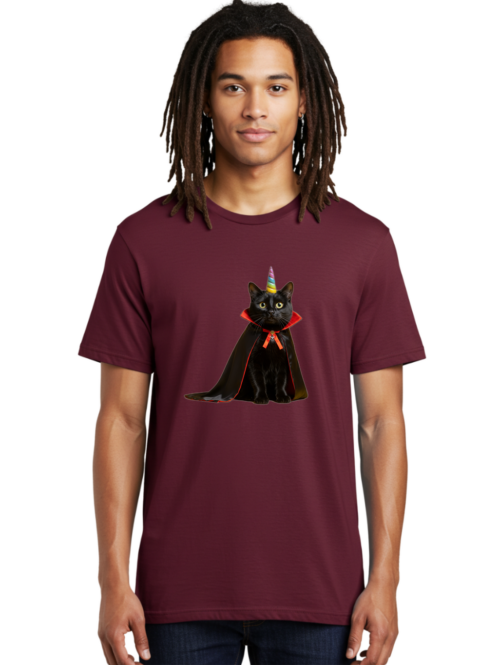 Black-Cat-Unicorn Men'S Graphic Tee, 100% Cotton, Comfortable Casual Summer Wear, Machine Washable, Vintage Camera, Old Camera, Antique Camera, Black Camera, Classic Photography, Photography Equipment, Nostalgic Device, Film Camera, Camera Art Bal808