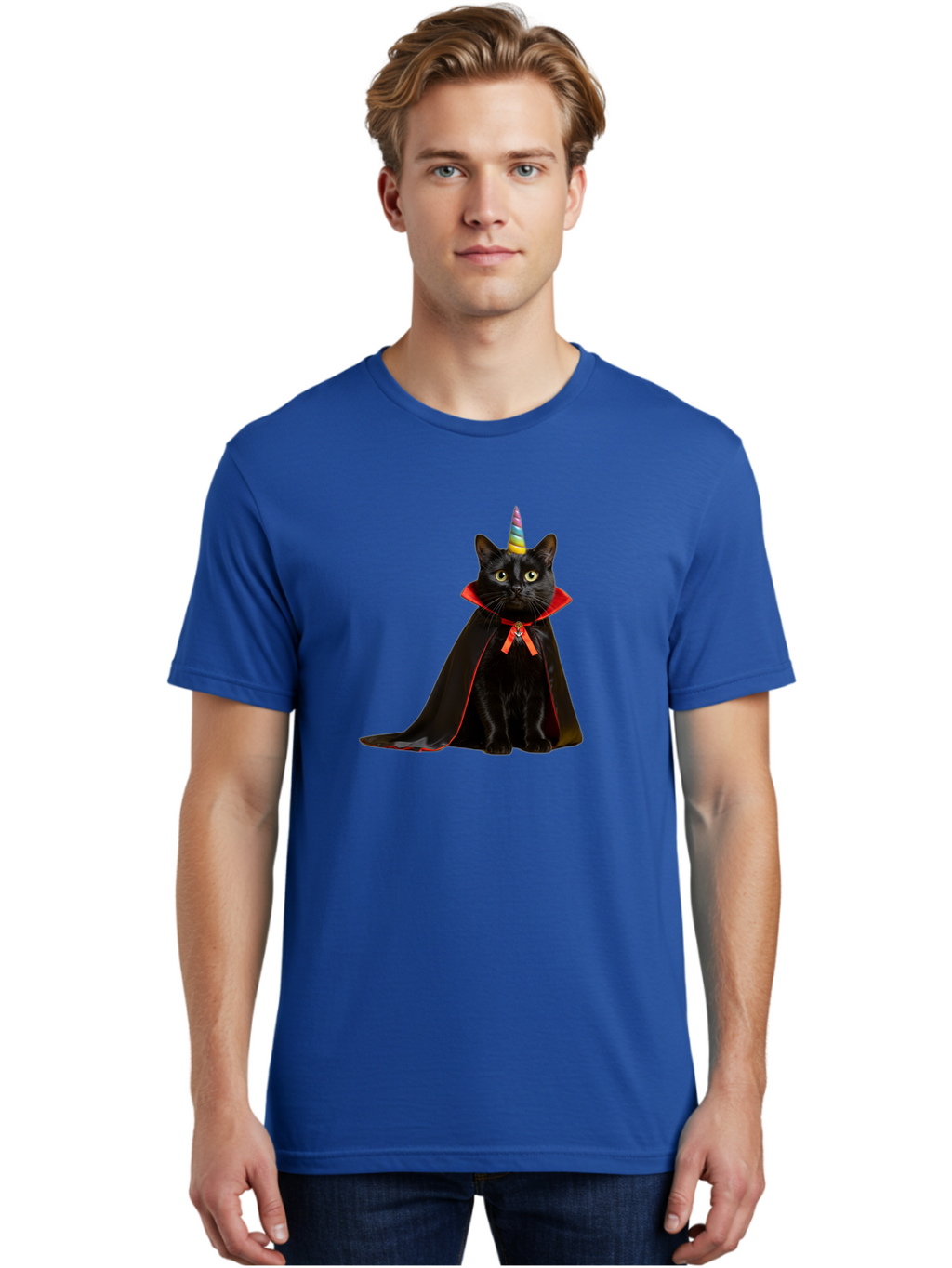 Black-Cat-Unicorn Men'S Graphic Tee, 100% Cotton, Comfortable Casual Summer Wear, Machine Washable, Vintage Camera, Old Camera, Antique Camera, Black Camera, Classic Photography, Photography Equipment, Nostalgic Device, Film Camera, Camera Art Bal808
