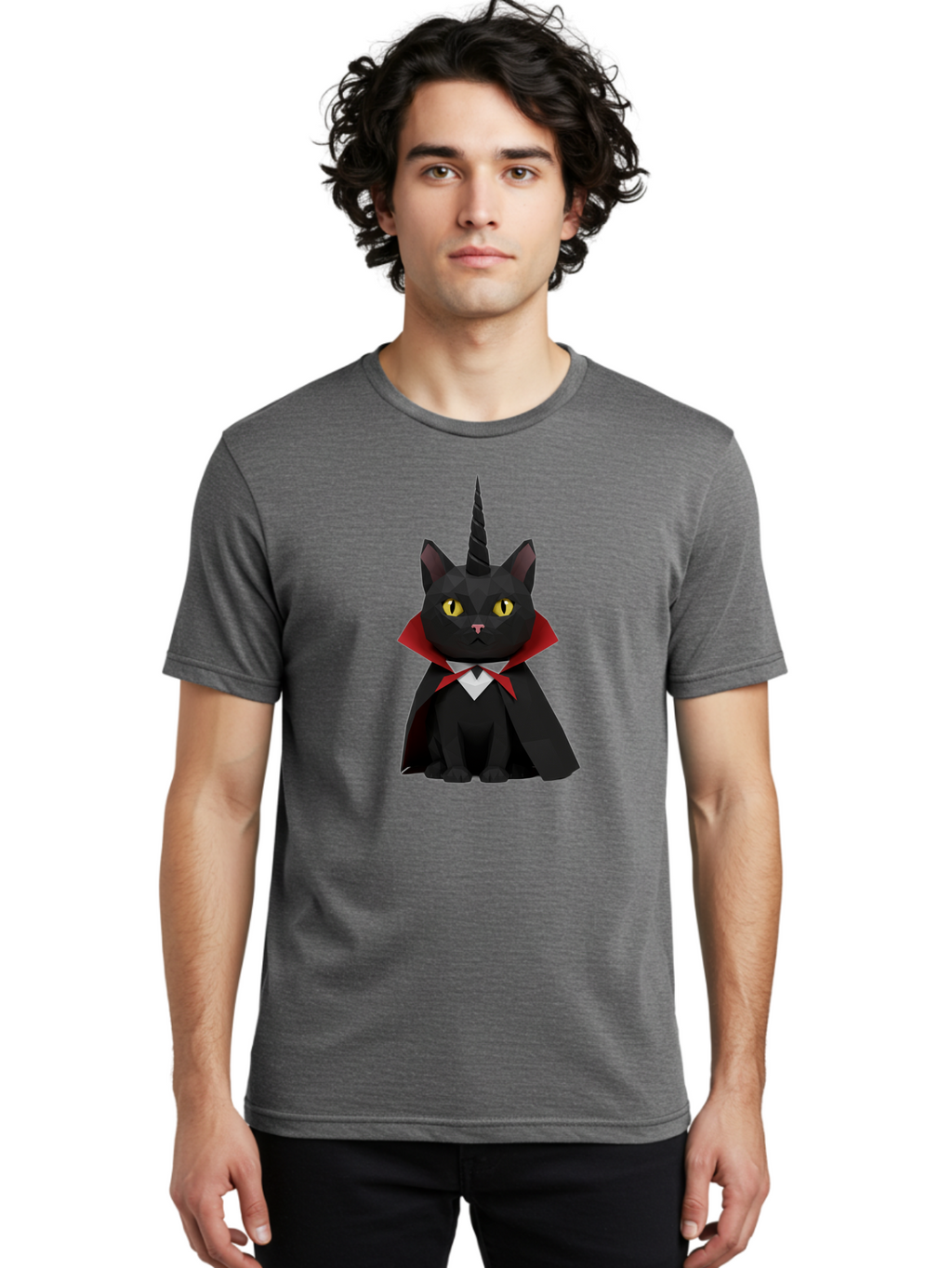 Black-Cat-Vampire-Unicorn-1 Men'S Graphic Tee, 100% Cotton, Comfortable Casual Summer Wear, Machine Washable, Vintage Camera, Old Camera, Antique Camera, Black Camera, Classic Photography, Photography Equipment, Nostalgic Device, Film Camera, Bal809
