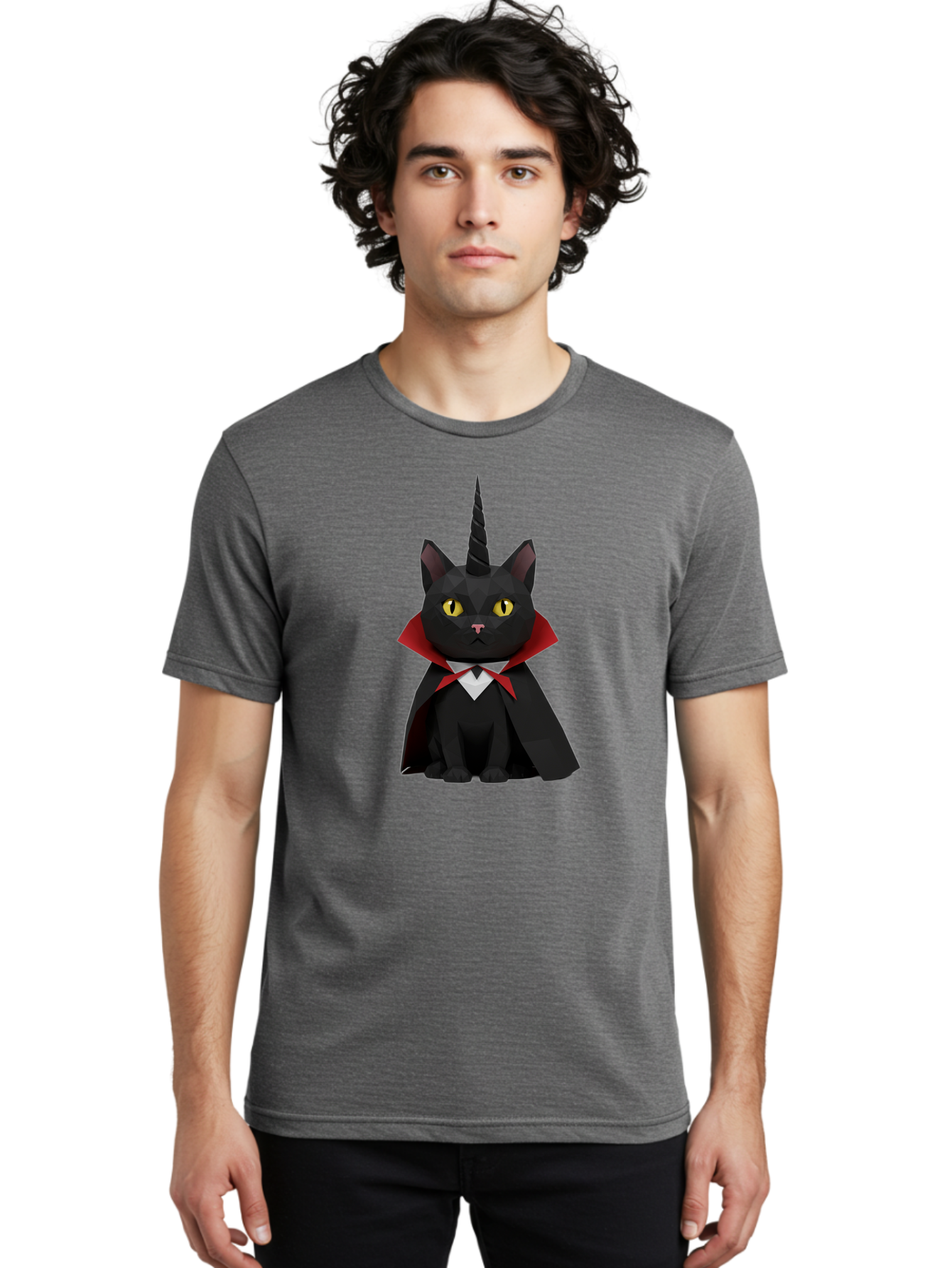 Black-Cat-Vampire-Unicorn-1 Men'S Graphic Tee, 100% Cotton, Comfortable Casual Summer Wear, Machine Washable, Vintage Camera, Old Camera, Antique Camera, Black Camera, Classic Photography, Photography Equipment, Nostalgic Device, Film Camera, Bal809