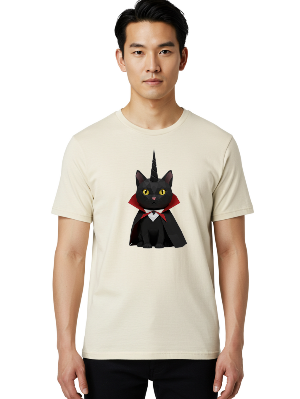 Black-Cat-Vampire-Unicorn-1 Men'S Graphic Tee, 100% Cotton, Comfortable Casual Summer Wear, Machine Washable, Vintage Camera, Old Camera, Antique Camera, Black Camera, Classic Photography, Photography Equipment, Nostalgic Device, Film Camera, Bal809