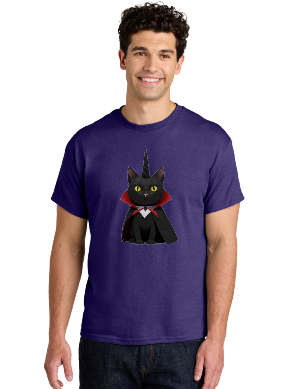 Black-Cat-Vampire-Unicorn-1 Men'S Graphic Tee, 100% Cotton, Comfortable Casual Summer Wear, Machine Washable, Vintage Camera, Old Camera, Antique Camera, Black Camera, Classic Photography, Photography Equipment, Nostalgic Device, Film Camera, Bal809
