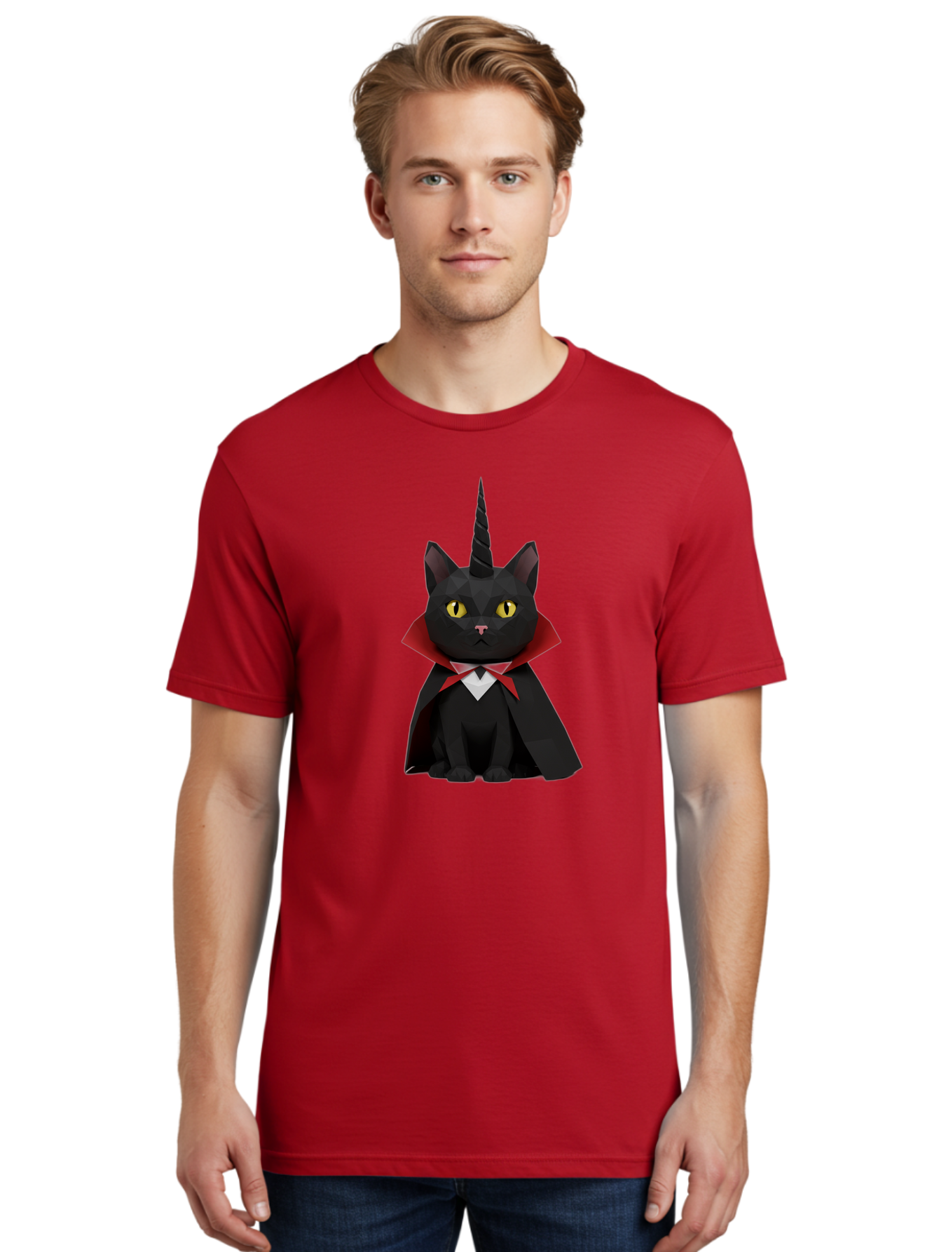 Black-Cat-Vampire-Unicorn-1 Men'S Graphic Tee, 100% Cotton, Comfortable Casual Summer Wear, Machine Washable, Vintage Camera, Old Camera, Antique Camera, Black Camera, Classic Photography, Photography Equipment, Nostalgic Device, Film Camera, Bal809