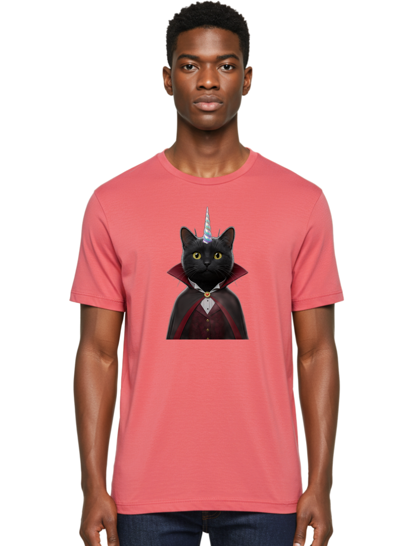 Black-Cat-Vampire-Unicorn Men'S Graphic Tee, 100% Cotton, Comfortable Casual Summer Wear, Machine Washable, Vintage Camera, Old Camera, Antique Camera, Black Camera, Classic Photography, Photography Equipment, Nostalgic Device, Film Camera, Bal810