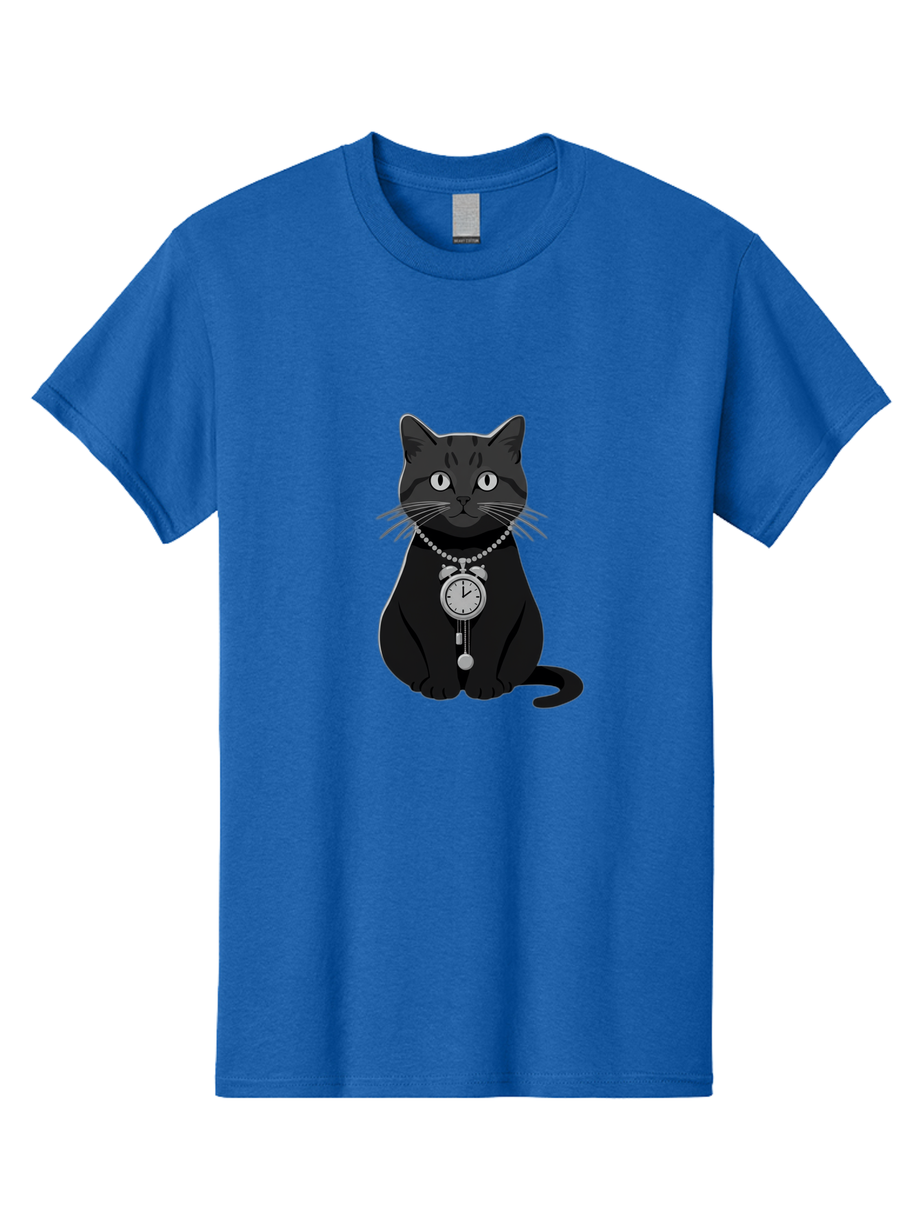 Black-Cat-With-Pocket-Watch Men'S Graphic Tee, 100% Cotton, Comfortable Casual Summer Wear, Machine Washable, Vintage Camera, Old Camera, Antique Camera, Black Camera, Classic Photography, Photography Equipment, Nostalgic Device, Film Camera, Bal812