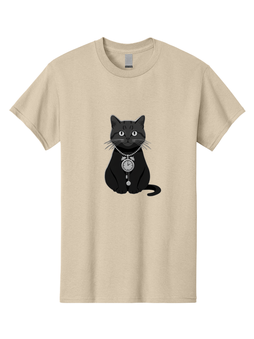 Black-Cat-With-Pocket-Watch Men'S Graphic Tee, 100% Cotton, Comfortable Casual Summer Wear, Machine Washable, Vintage Camera, Old Camera, Antique Camera, Black Camera, Classic Photography, Photography Equipment, Nostalgic Device, Film Camera, Bal812