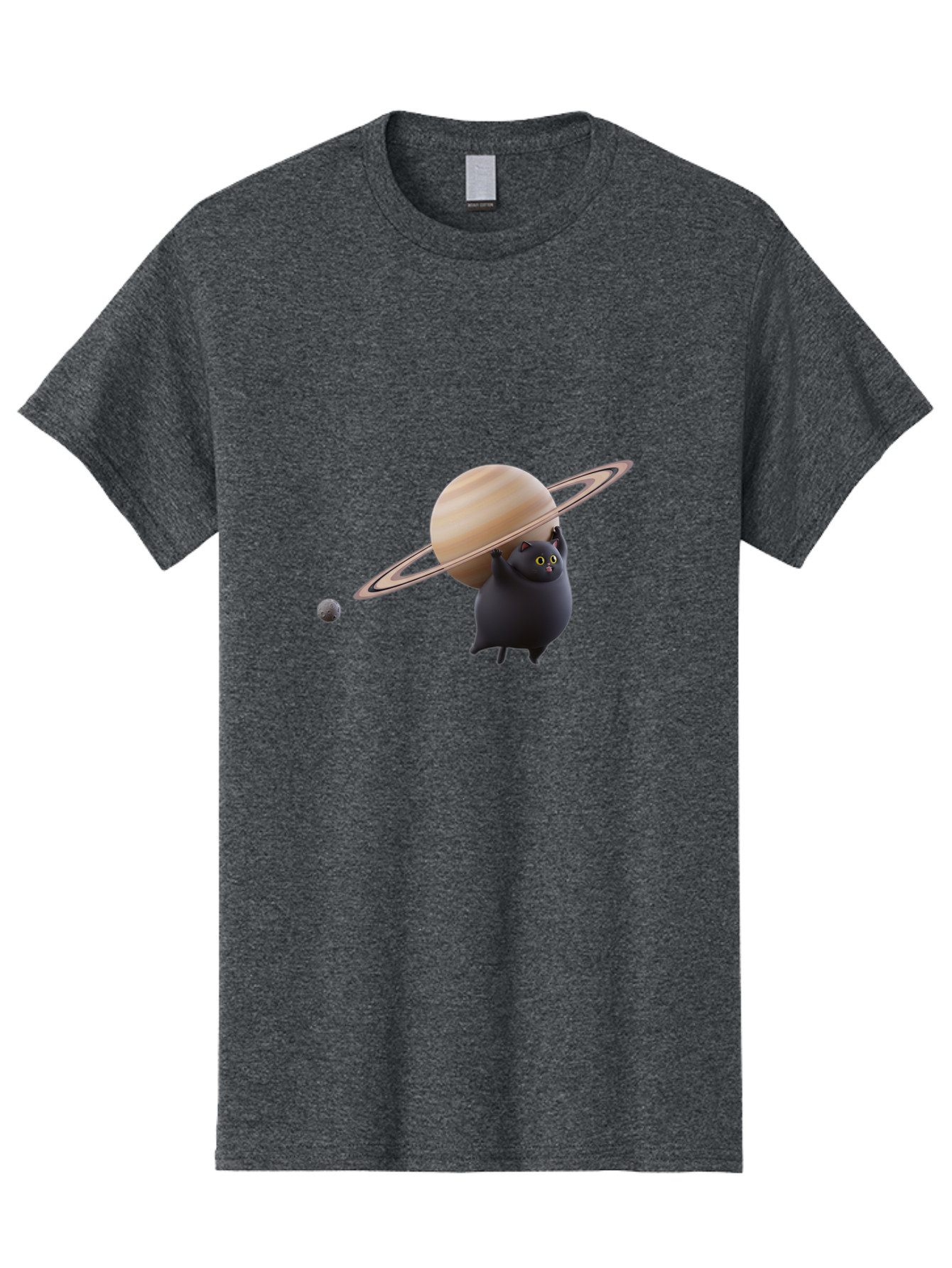 Black-Cat-With-Saturn Men'S Graphic Tee, 100% Cotton, Comfortable Casual Summer Wear, Machine Washable, Vintage Camera, Old Camera, Antique Camera, Black Camera, Classic Photography, Photography Equipment, Nostalgic Device, Film Camera, Bal813