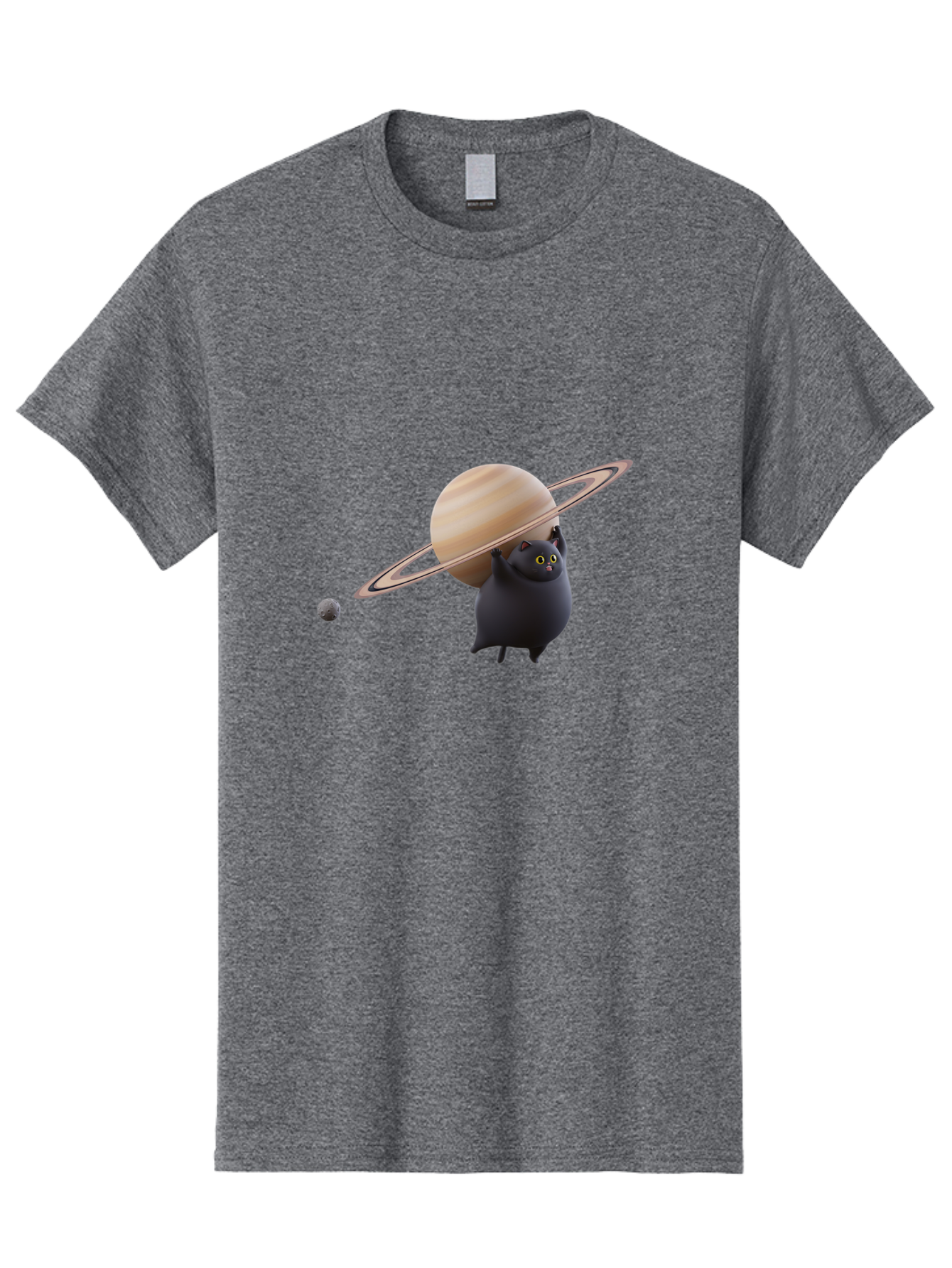 Black-Cat-With-Saturn Men'S Graphic Tee, 100% Cotton, Comfortable Casual Summer Wear, Machine Washable, Vintage Camera, Old Camera, Antique Camera, Black Camera, Classic Photography, Photography Equipment, Nostalgic Device, Film Camera, Bal813