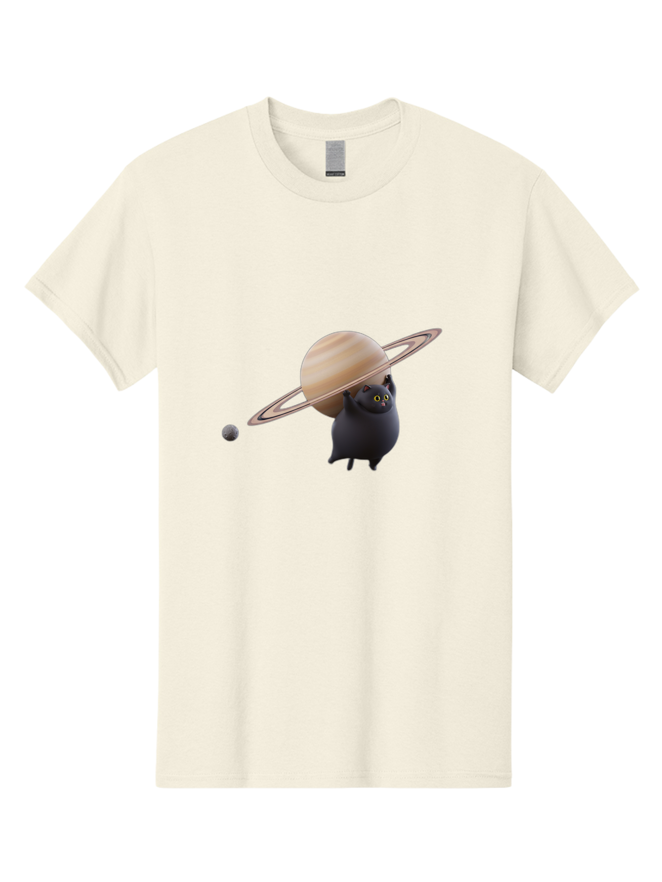 Black-Cat-With-Saturn Men'S Graphic Tee, 100% Cotton, Comfortable Casual Summer Wear, Machine Washable, Vintage Camera, Old Camera, Antique Camera, Black Camera, Classic Photography, Photography Equipment, Nostalgic Device, Film Camera, Bal813