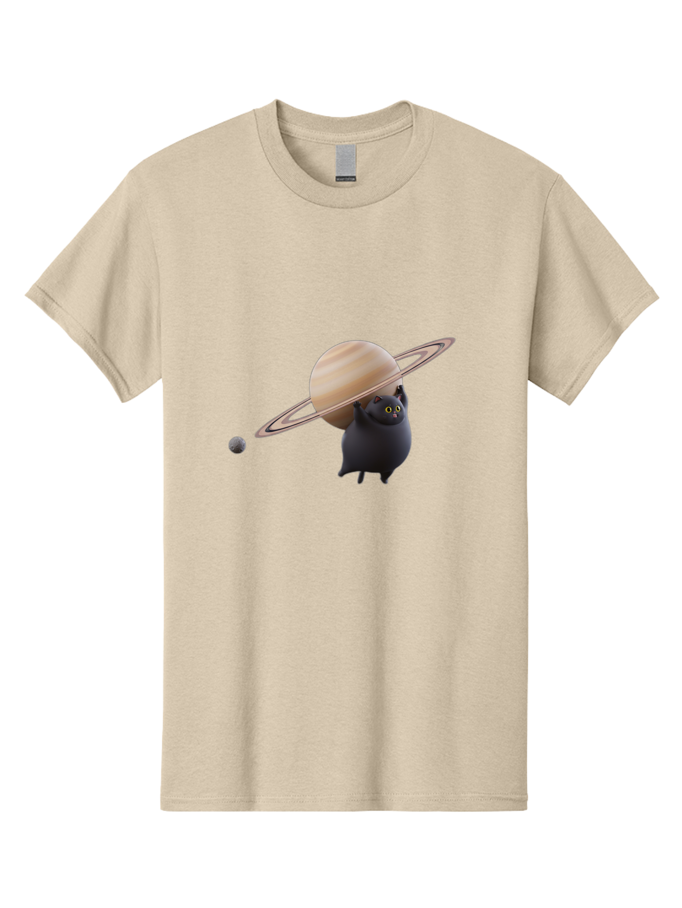 Black-Cat-With-Saturn Men'S Graphic Tee, 100% Cotton, Comfortable Casual Summer Wear, Machine Washable, Vintage Camera, Old Camera, Antique Camera, Black Camera, Classic Photography, Photography Equipment, Nostalgic Device, Film Camera, Bal813
