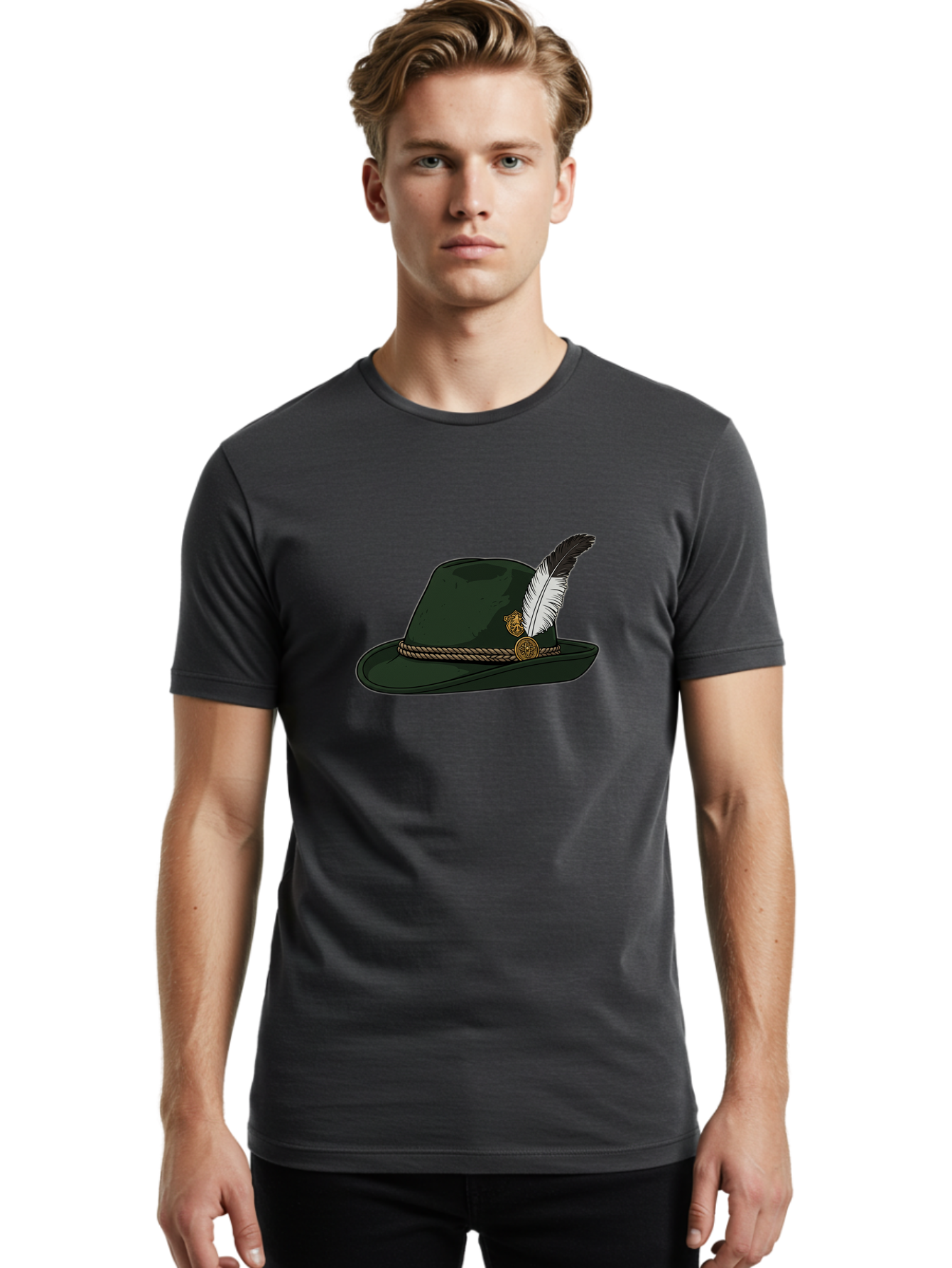 Black-Fedora-Hat Men'S Graphic Tee, 100% Cotton, Comfortable Casual Summer Wear, Machine Washable, Vintage Camera, Old Camera, Antique Camera, Black Camera, Classic Photography, Photography Equipment, Nostalgic Device, Film Camera, Camera Art Bal815
