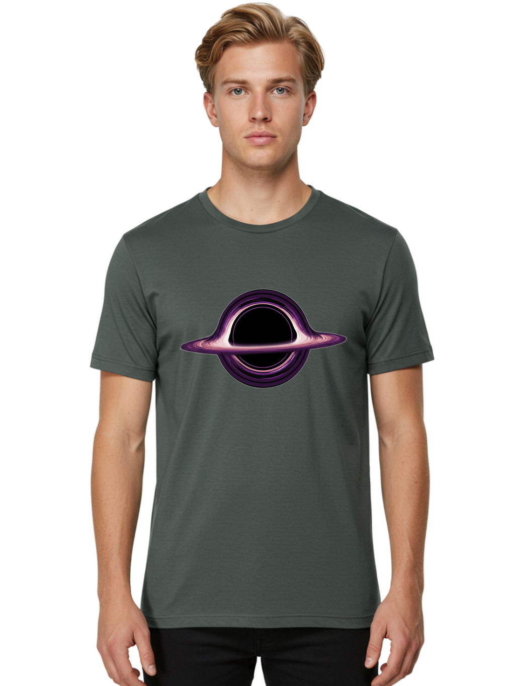 Black-Hole-3 Men'S Graphic Tee, 100% Cotton, Comfortable Casual Summer Wear, Machine Washable, Vintage Camera, Old Camera, Antique Camera, Black Camera, Classic Photography, Photography Equipment, Nostalgic Device, Film Camera, Camera Art Bal818