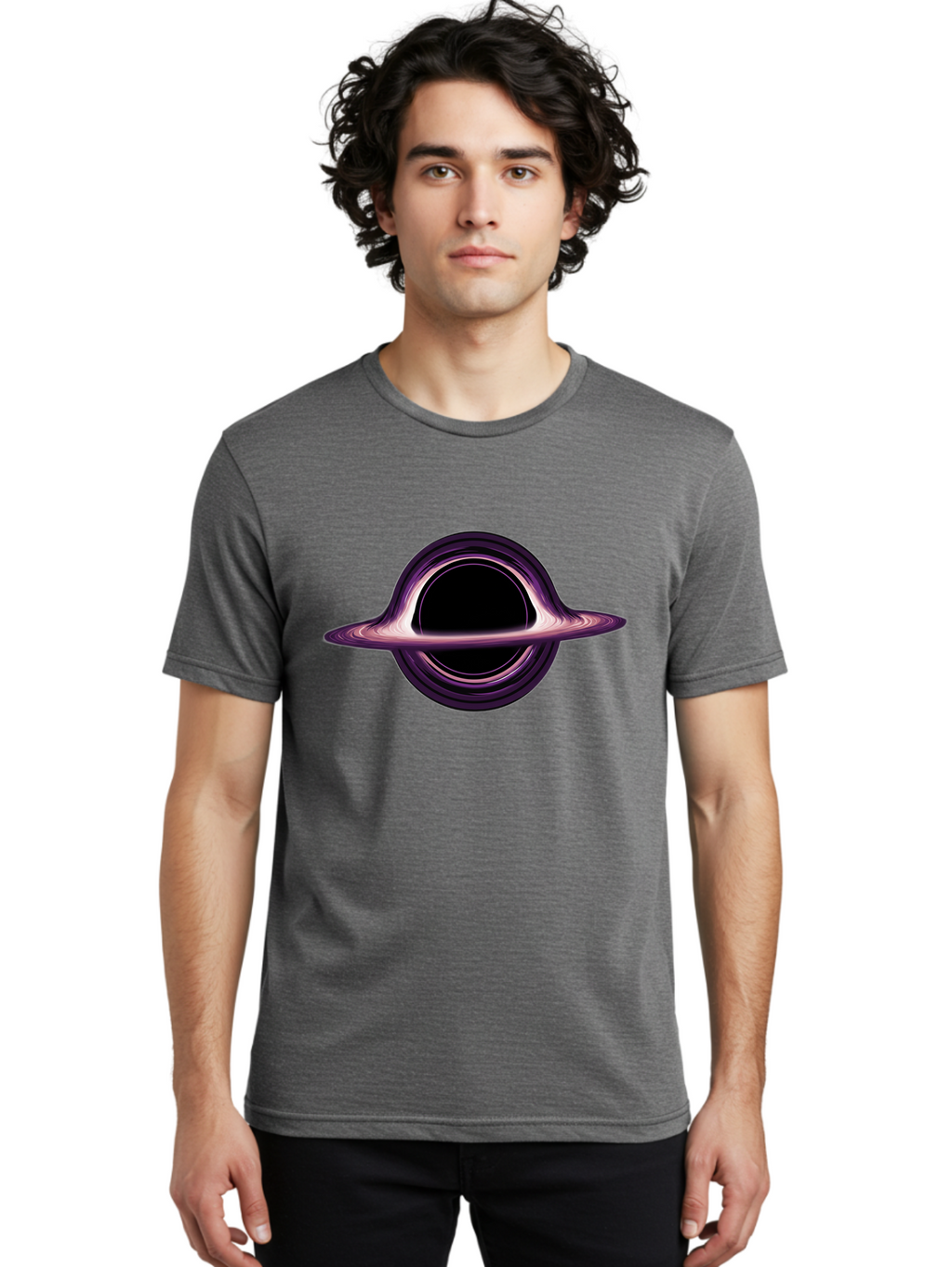 Black-Hole-3 Men'S Graphic Tee, 100% Cotton, Comfortable Casual Summer Wear, Machine Washable, Vintage Camera, Old Camera, Antique Camera, Black Camera, Classic Photography, Photography Equipment, Nostalgic Device, Film Camera, Camera Art Bal818