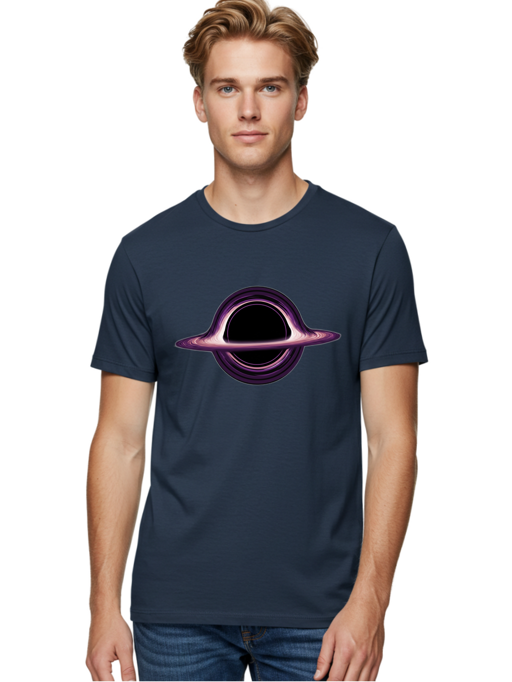 Black-Hole-3 Men'S Graphic Tee, 100% Cotton, Comfortable Casual Summer Wear, Machine Washable, Vintage Camera, Old Camera, Antique Camera, Black Camera, Classic Photography, Photography Equipment, Nostalgic Device, Film Camera, Camera Art Bal818