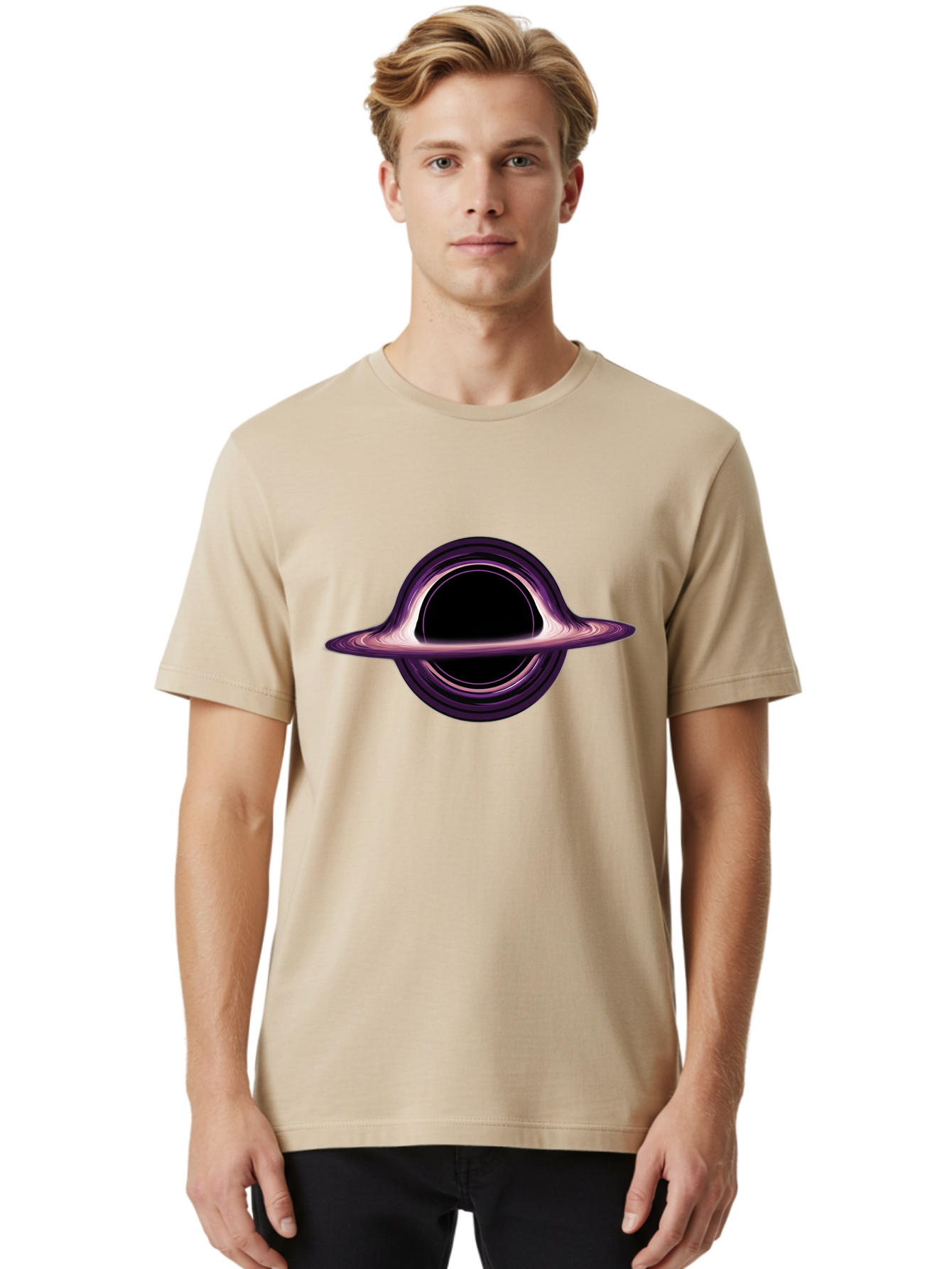 Black-Hole-3 Men'S Graphic Tee, 100% Cotton, Comfortable Casual Summer Wear, Machine Washable, Vintage Camera, Old Camera, Antique Camera, Black Camera, Classic Photography, Photography Equipment, Nostalgic Device, Film Camera, Camera Art Bal818