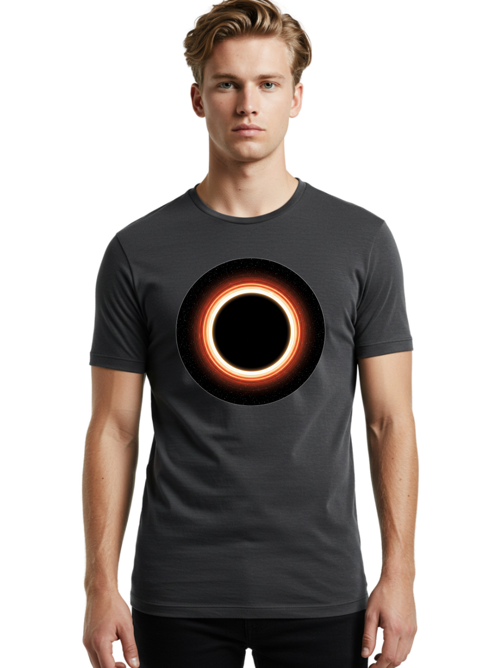 Black-Hole-4 Men'S Graphic Tee, 100% Cotton, Comfortable Casual Summer Wear, Machine Washable, Vintage Camera, Old Camera, Antique Camera, Black Camera, Classic Photography, Photography Equipment, Nostalgic Device, Film Camera, Camera Art Bal819