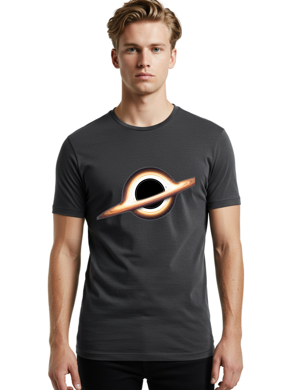 Black-Hole-6 Men'S Graphic Tee, 100% Cotton, Comfortable Casual Summer Wear, Machine Washable, Vintage Camera, Old Camera, Antique Camera, Black Camera, Classic Photography, Photography Equipment, Nostalgic Device, Film Camera, Camera Art Bal821