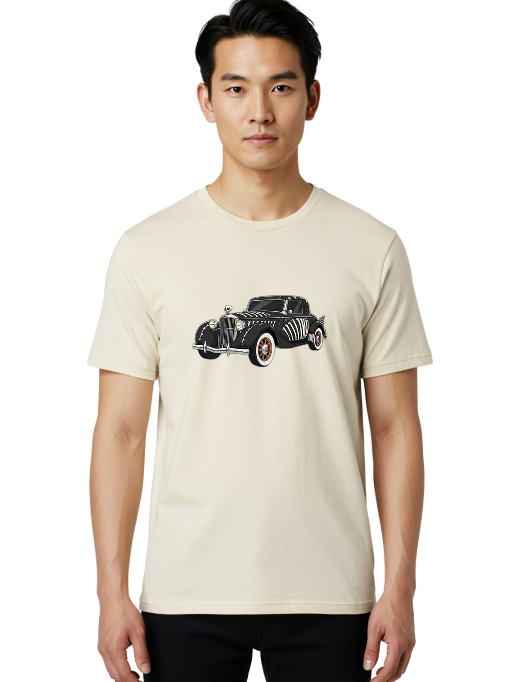 Black-Hot-Rod Men'S Graphic Tee, 100% Cotton, Comfortable Casual Summer Wear, Machine Washable, Vintage Camera, Old Camera, Antique Camera, Black Camera, Classic Photography, Photography Equipment, Nostalgic Device, Film Camera, Camera Art Bal824