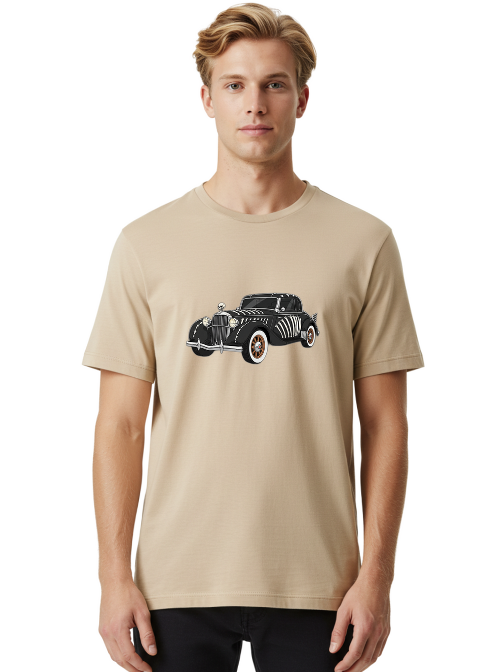 Black-Hot-Rod Men'S Graphic Tee, 100% Cotton, Comfortable Casual Summer Wear, Machine Washable, Vintage Camera, Old Camera, Antique Camera, Black Camera, Classic Photography, Photography Equipment, Nostalgic Device, Film Camera, Camera Art Bal824