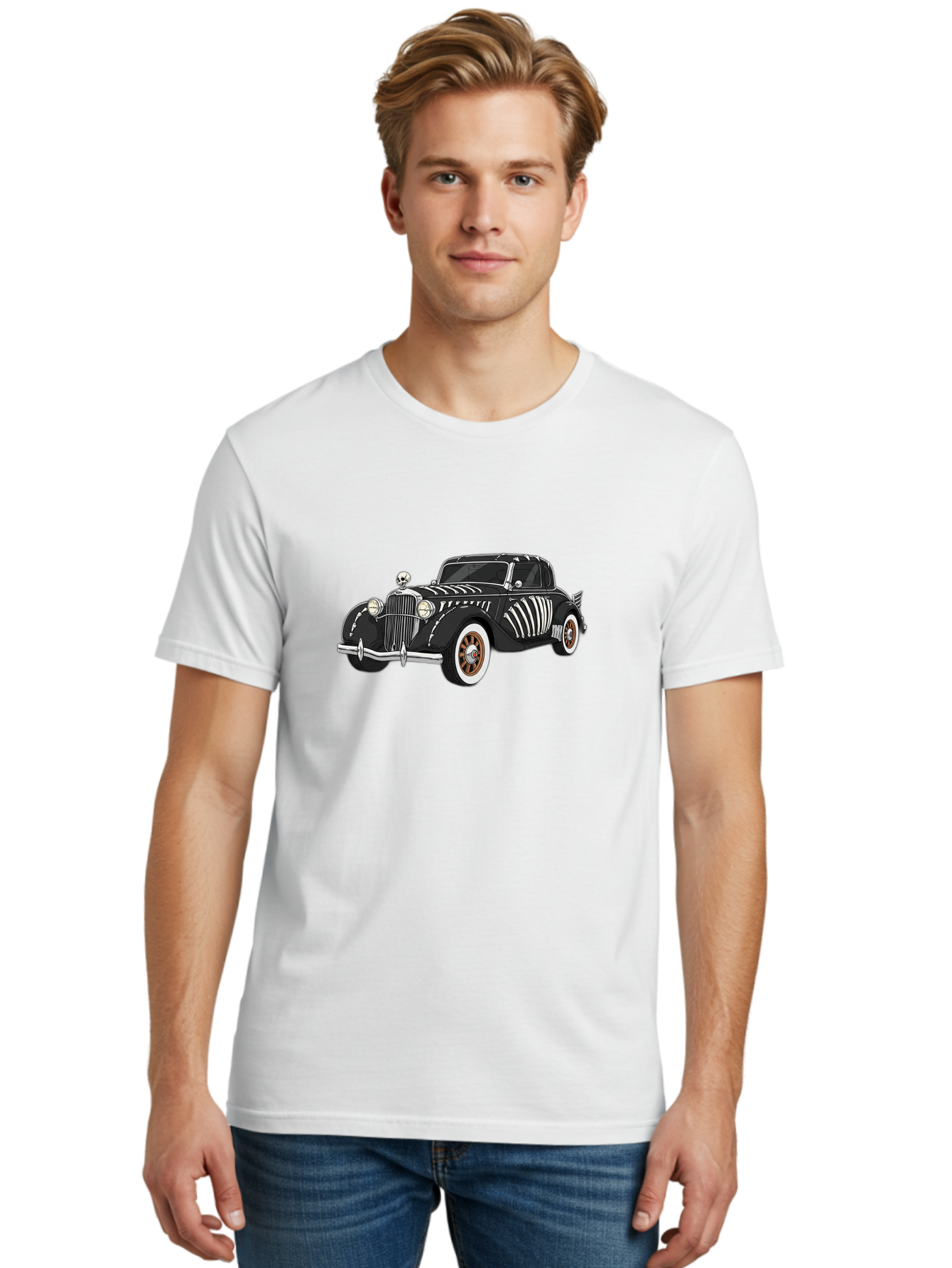 Black-Hot-Rod Men'S Graphic Tee, 100% Cotton, Comfortable Casual Summer Wear, Machine Washable, Vintage Camera, Old Camera, Antique Camera, Black Camera, Classic Photography, Photography Equipment, Nostalgic Device, Film Camera, Camera Art Bal824