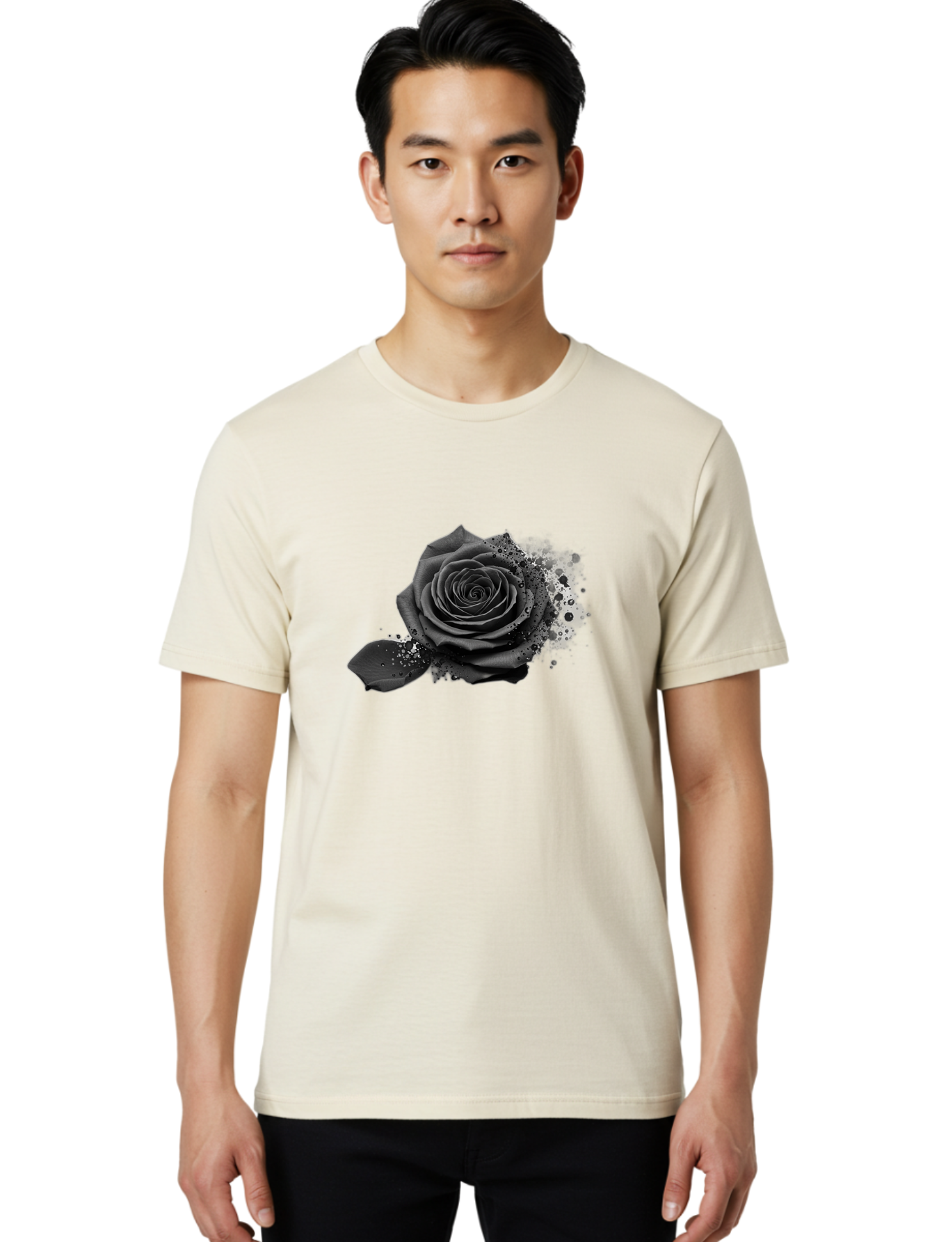 Black-Rose Men'S Graphic Tee, 100% Cotton, Comfortable Casual Summer Wear, Machine Washable, Vintage Camera, Old Camera, Antique Camera, Black Camera, Classic Photography, Photography Equipment, Nostalgic Device, Film Camera, Camera Art Bal825