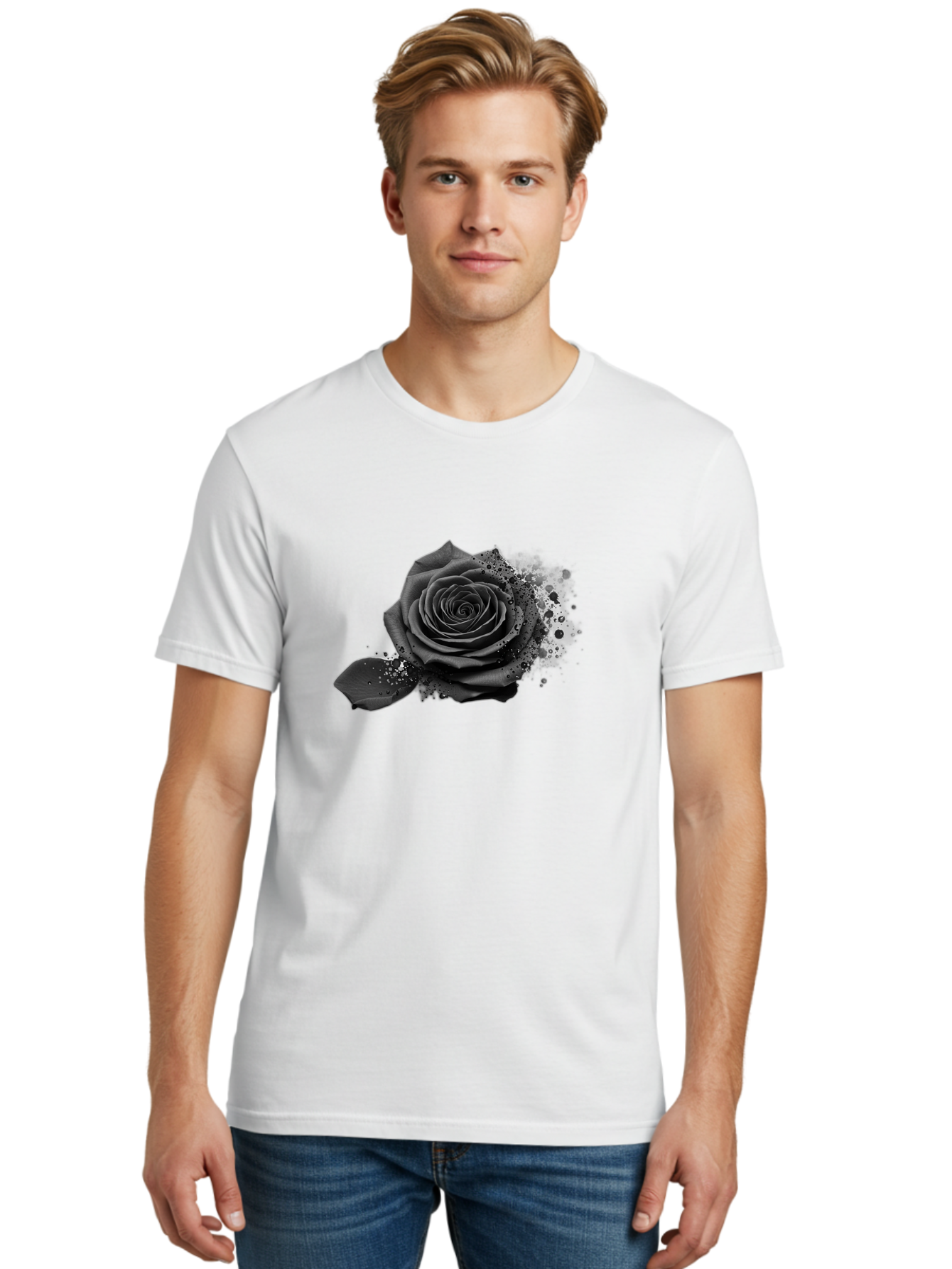 Black-Rose Men'S Graphic Tee, 100% Cotton, Comfortable Casual Summer Wear, Machine Washable, Vintage Camera, Old Camera, Antique Camera, Black Camera, Classic Photography, Photography Equipment, Nostalgic Device, Film Camera, Camera Art Bal825