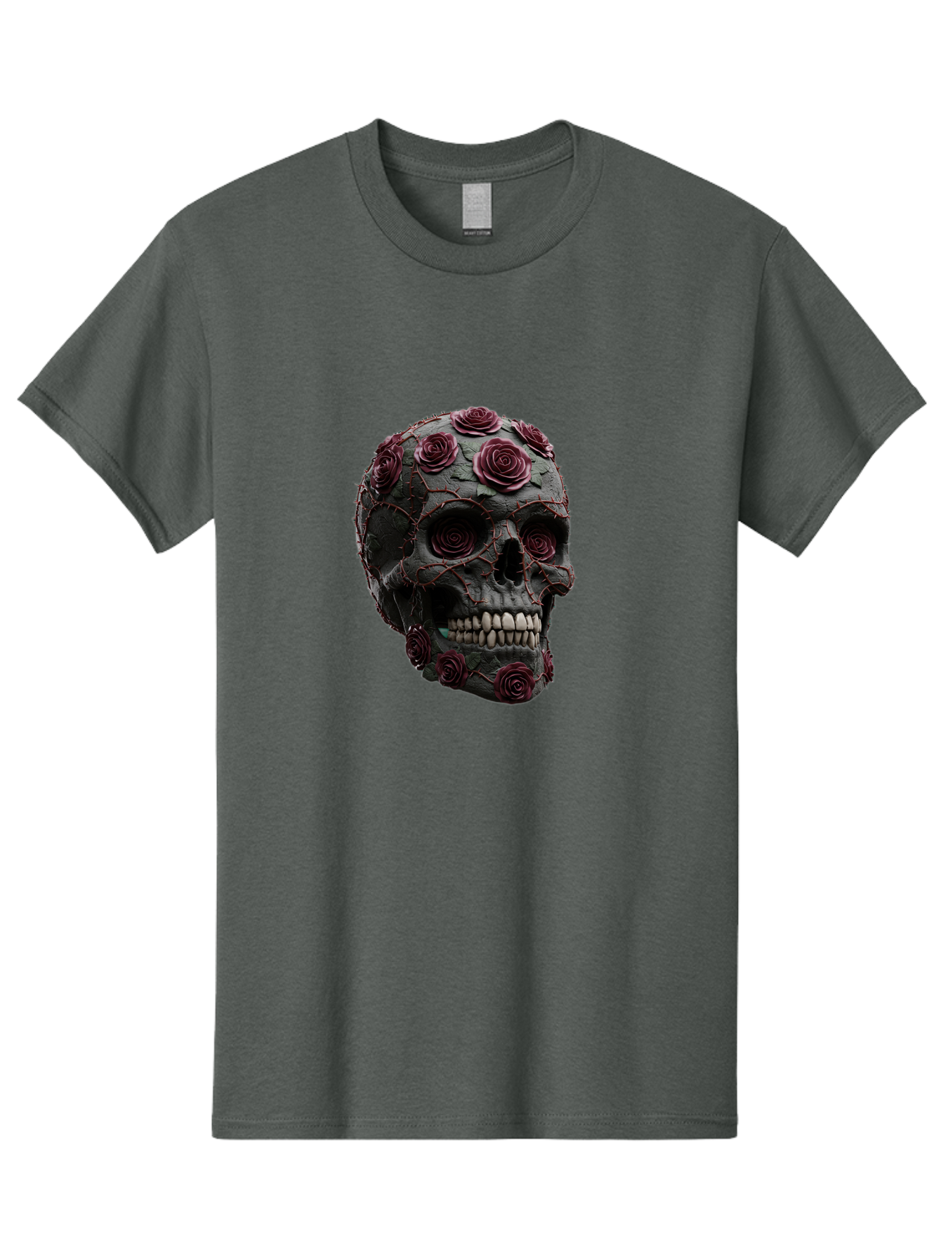 Black-Skull-With-Roses-3 Men'S Graphic Tee, 100% Cotton, Comfortable Casual Summer Wear, Machine Washable, Vintage Camera, Old Camera, Antique Camera, Black Camera, Classic Photography, Photography Equipment, Nostalgic Device, Film Camera, Bal826