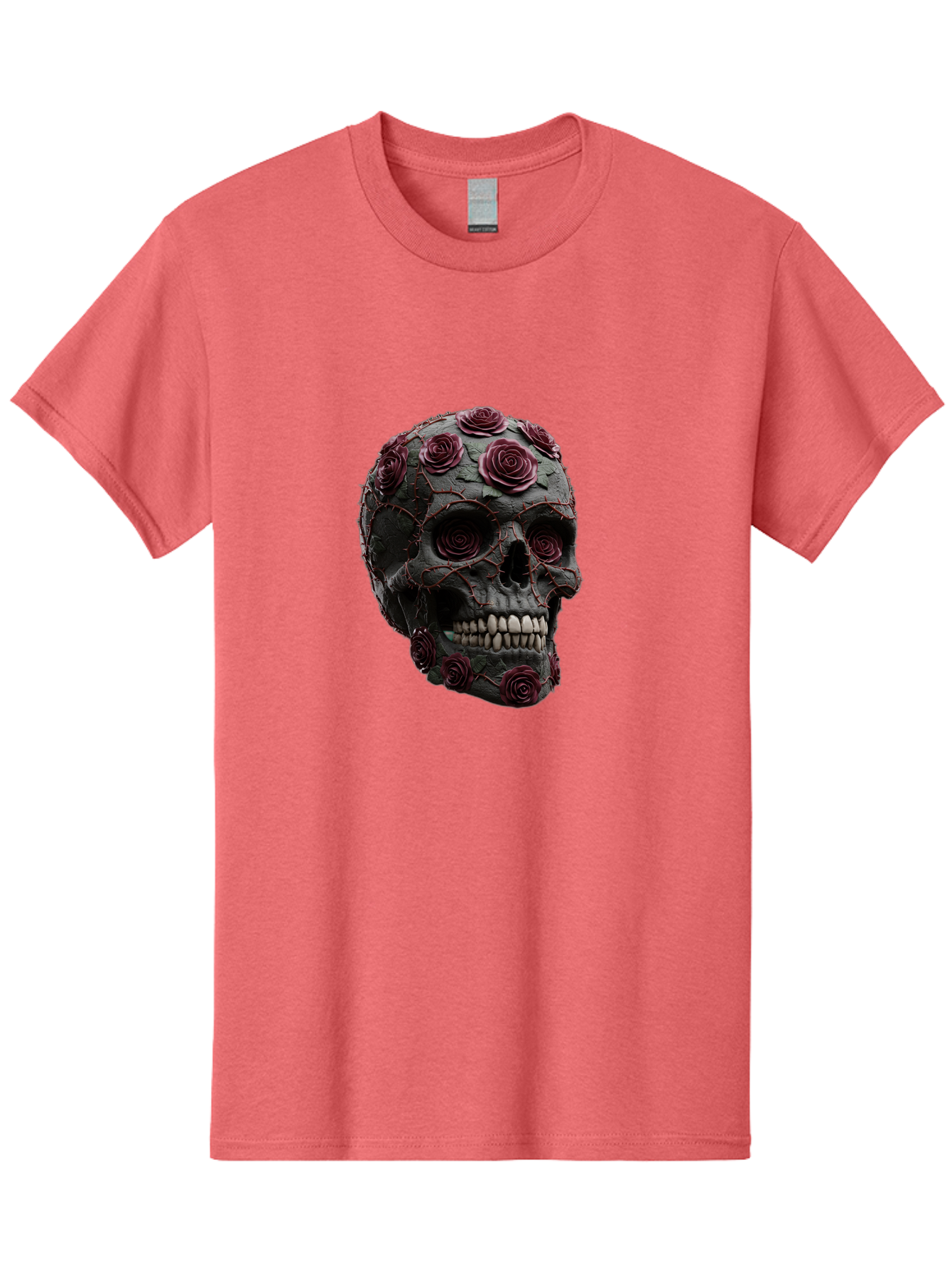 Black-Skull-With-Roses-3 Men'S Graphic Tee, 100% Cotton, Comfortable Casual Summer Wear, Machine Washable, Vintage Camera, Old Camera, Antique Camera, Black Camera, Classic Photography, Photography Equipment, Nostalgic Device, Film Camera, Bal826