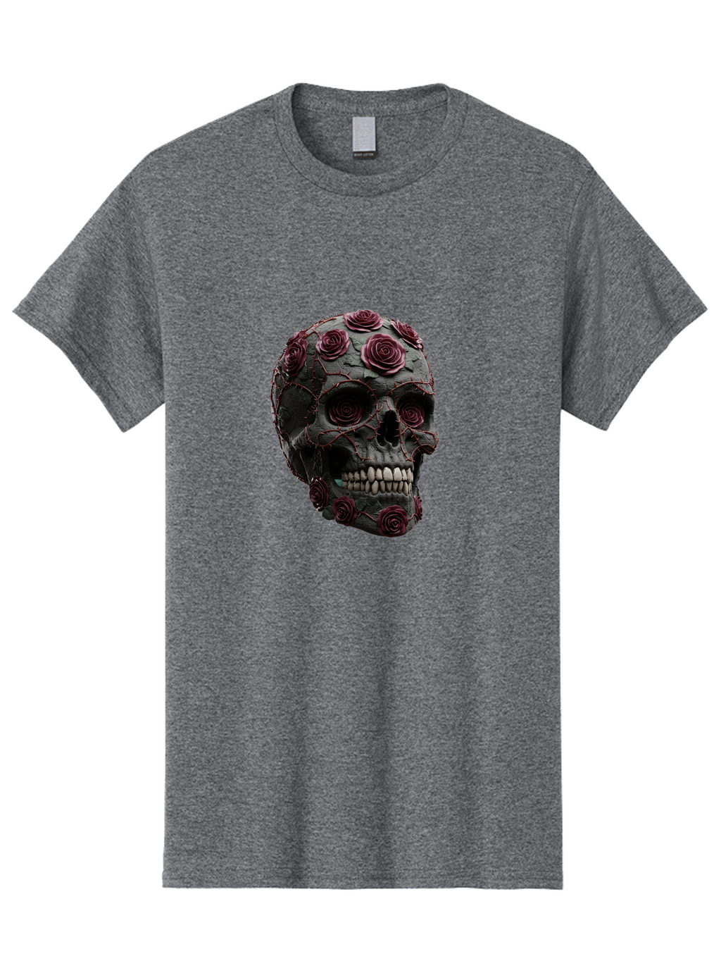 Black-Skull-With-Roses-3 Men'S Graphic Tee, 100% Cotton, Comfortable Casual Summer Wear, Machine Washable, Vintage Camera, Old Camera, Antique Camera, Black Camera, Classic Photography, Photography Equipment, Nostalgic Device, Film Camera, Bal826