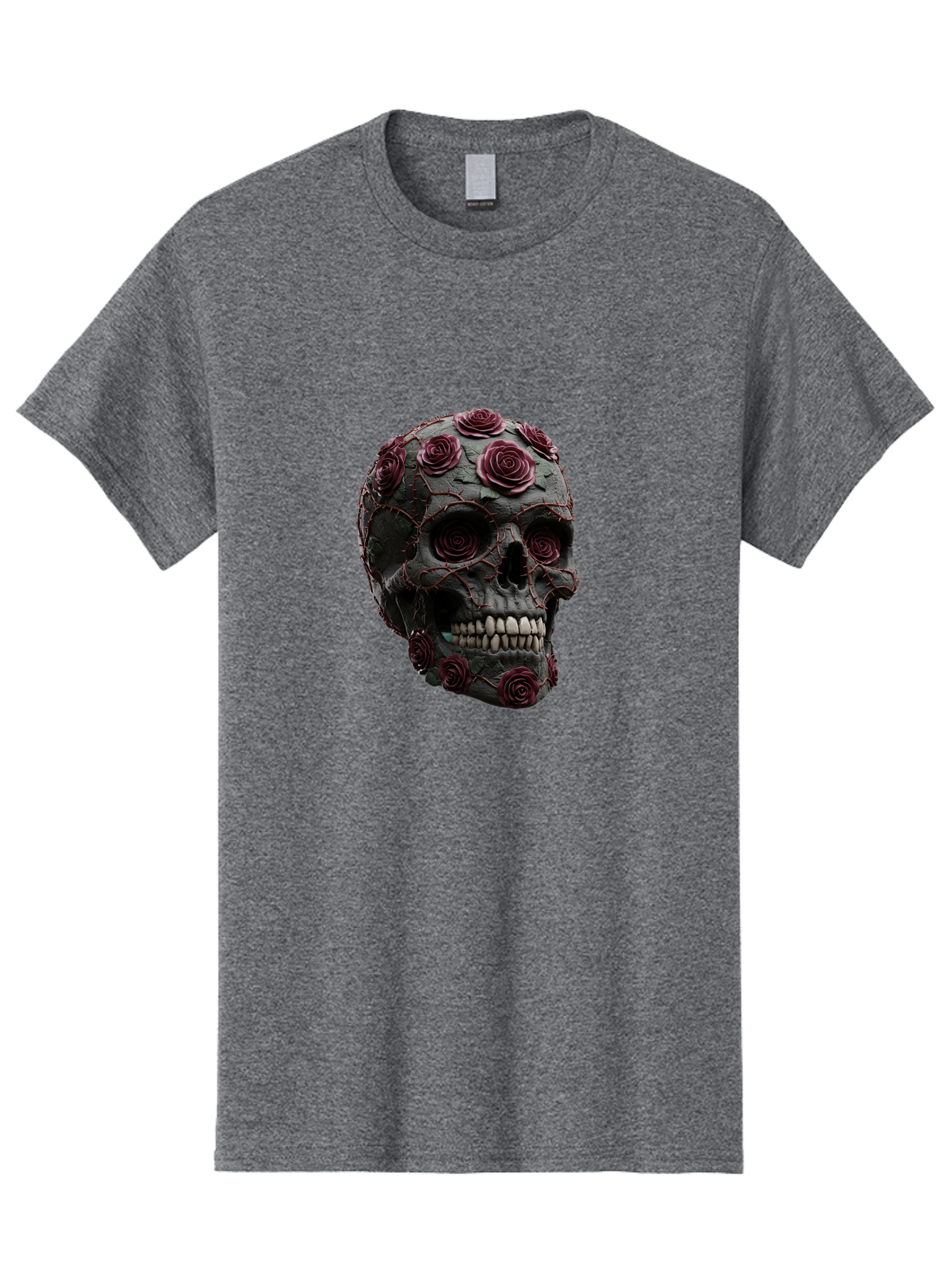 Black-Skull-With-Roses-3 Men'S Graphic Tee, 100% Cotton, Comfortable Casual Summer Wear, Machine Washable, Vintage Camera, Old Camera, Antique Camera, Black Camera, Classic Photography, Photography Equipment, Nostalgic Device, Film Camera, Bal826