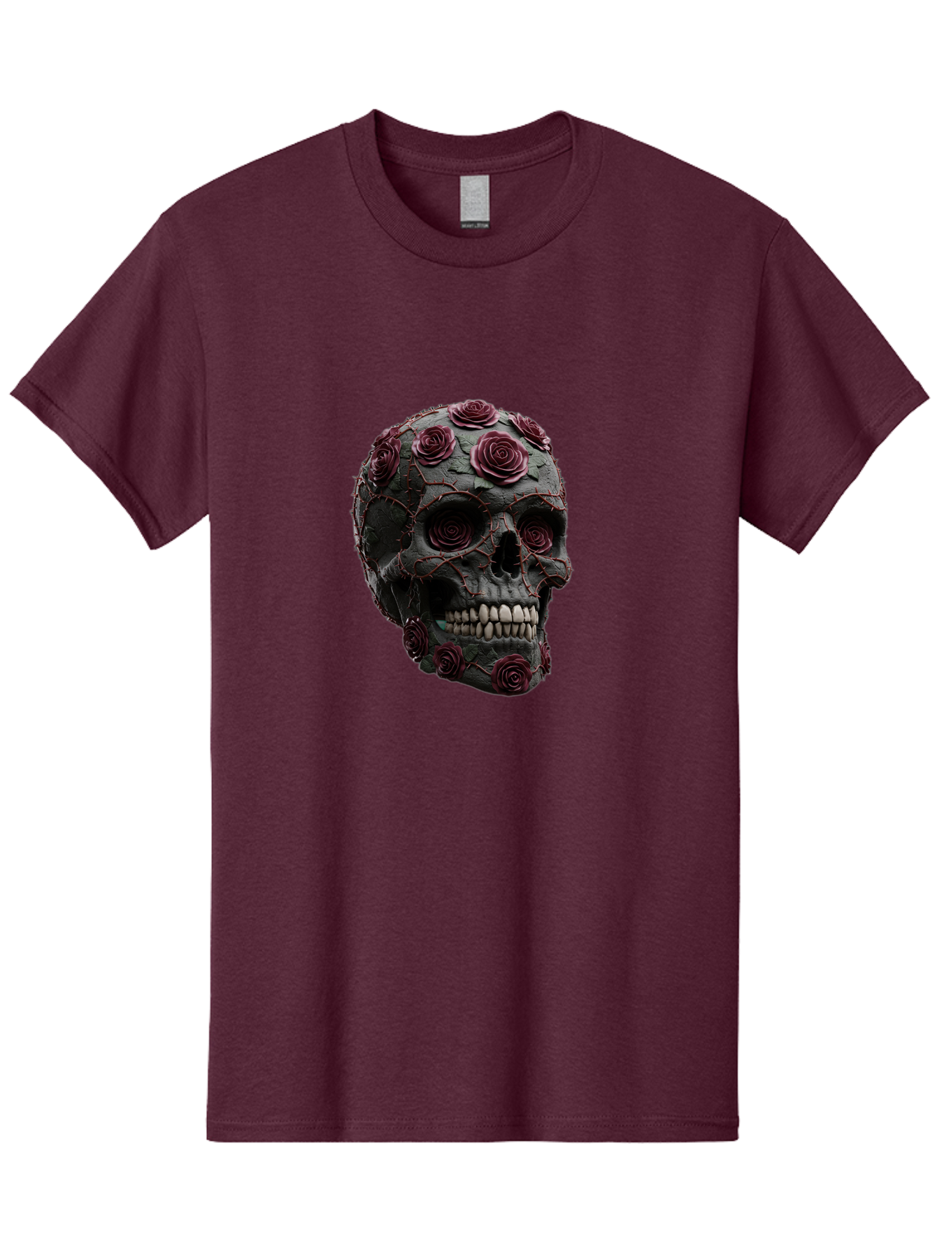 Black-Skull-With-Roses-3 Men'S Graphic Tee, 100% Cotton, Comfortable Casual Summer Wear, Machine Washable, Vintage Camera, Old Camera, Antique Camera, Black Camera, Classic Photography, Photography Equipment, Nostalgic Device, Film Camera, Bal826
