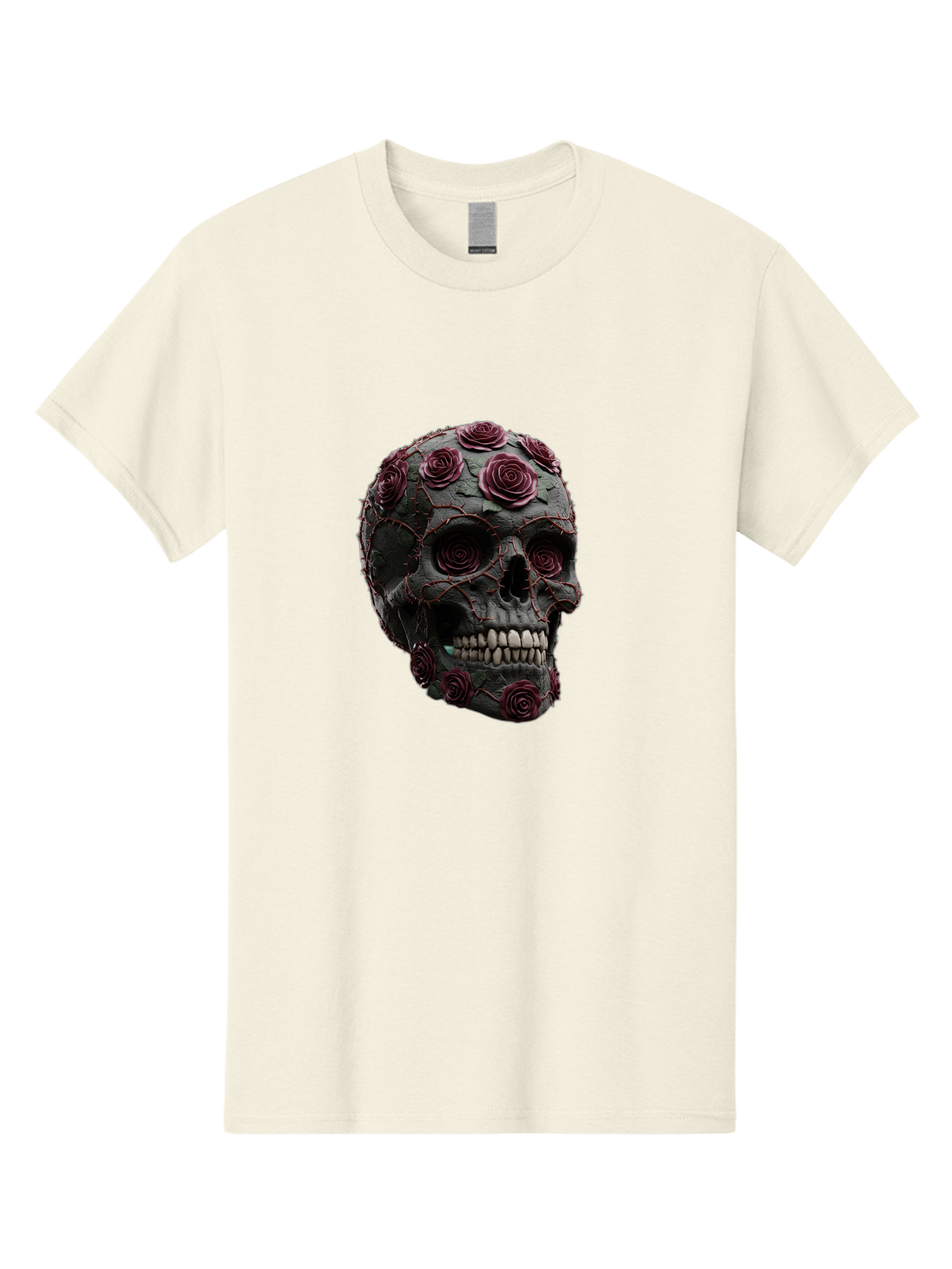 Black-Skull-With-Roses-3 Men'S Graphic Tee, 100% Cotton, Comfortable Casual Summer Wear, Machine Washable, Vintage Camera, Old Camera, Antique Camera, Black Camera, Classic Photography, Photography Equipment, Nostalgic Device, Film Camera, Bal826