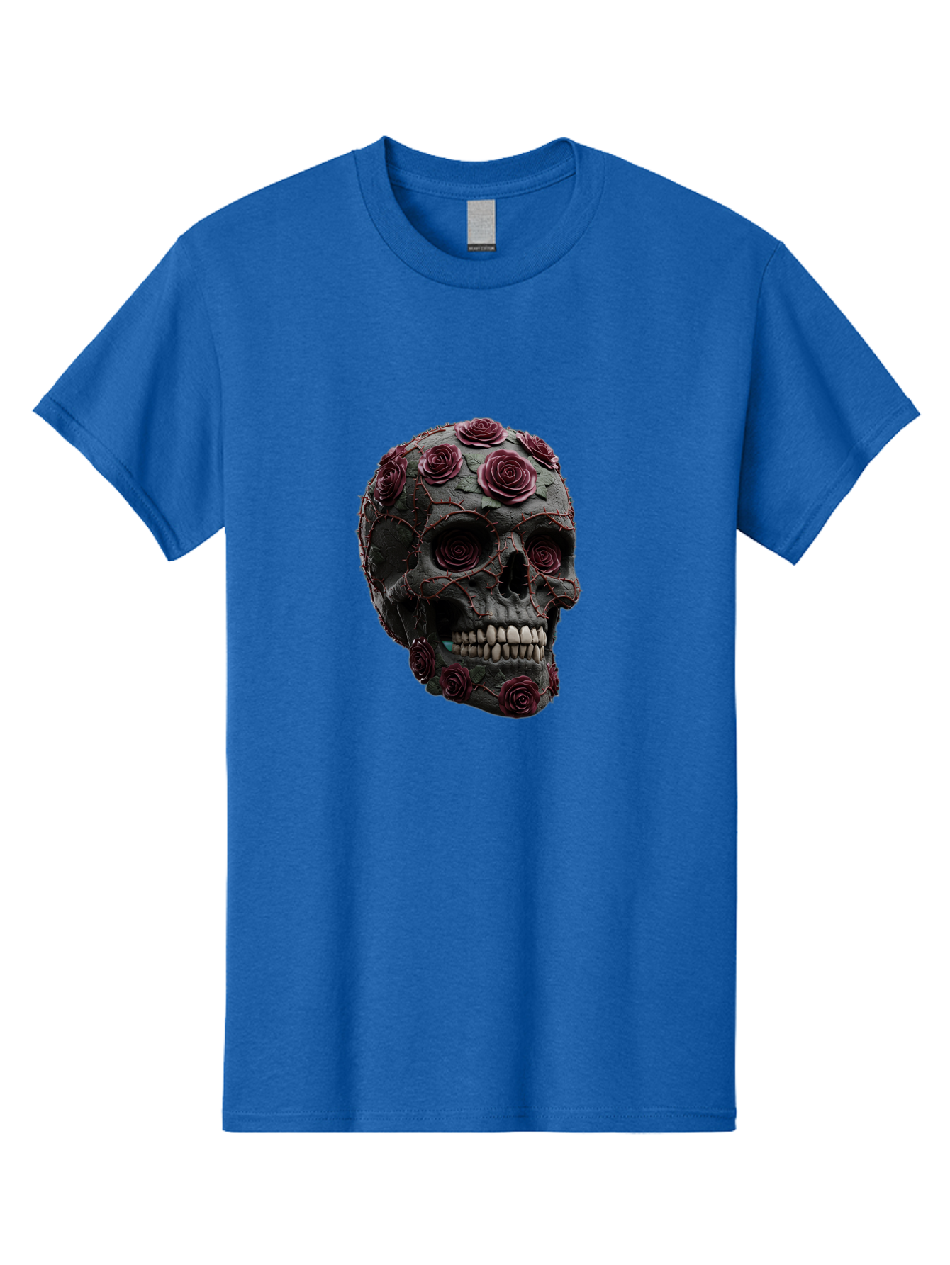 Black-Skull-With-Roses-3 Men'S Graphic Tee, 100% Cotton, Comfortable Casual Summer Wear, Machine Washable, Vintage Camera, Old Camera, Antique Camera, Black Camera, Classic Photography, Photography Equipment, Nostalgic Device, Film Camera, Bal826