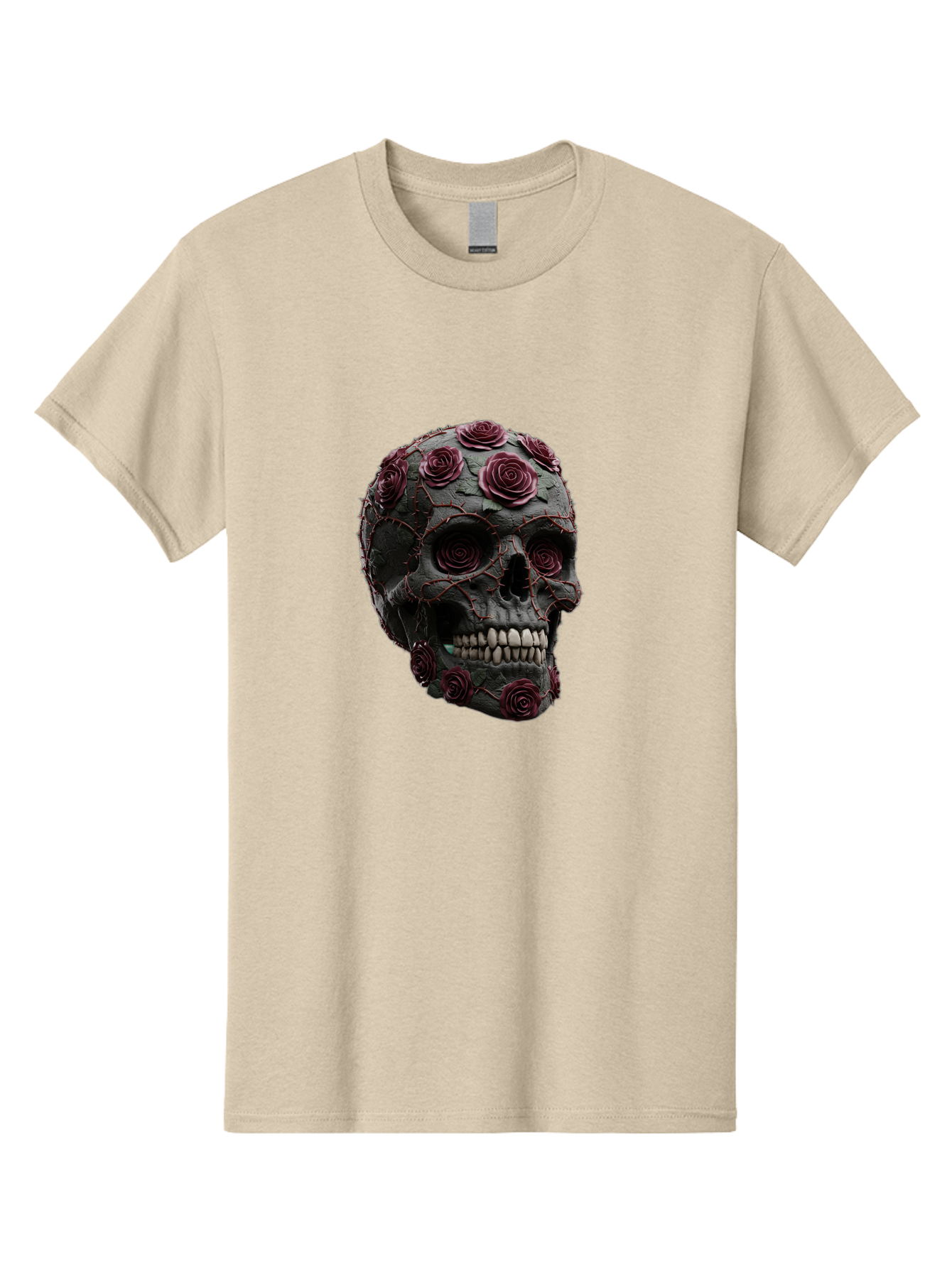 Black-Skull-With-Roses-3 Men'S Graphic Tee, 100% Cotton, Comfortable Casual Summer Wear, Machine Washable, Vintage Camera, Old Camera, Antique Camera, Black Camera, Classic Photography, Photography Equipment, Nostalgic Device, Film Camera, Bal826