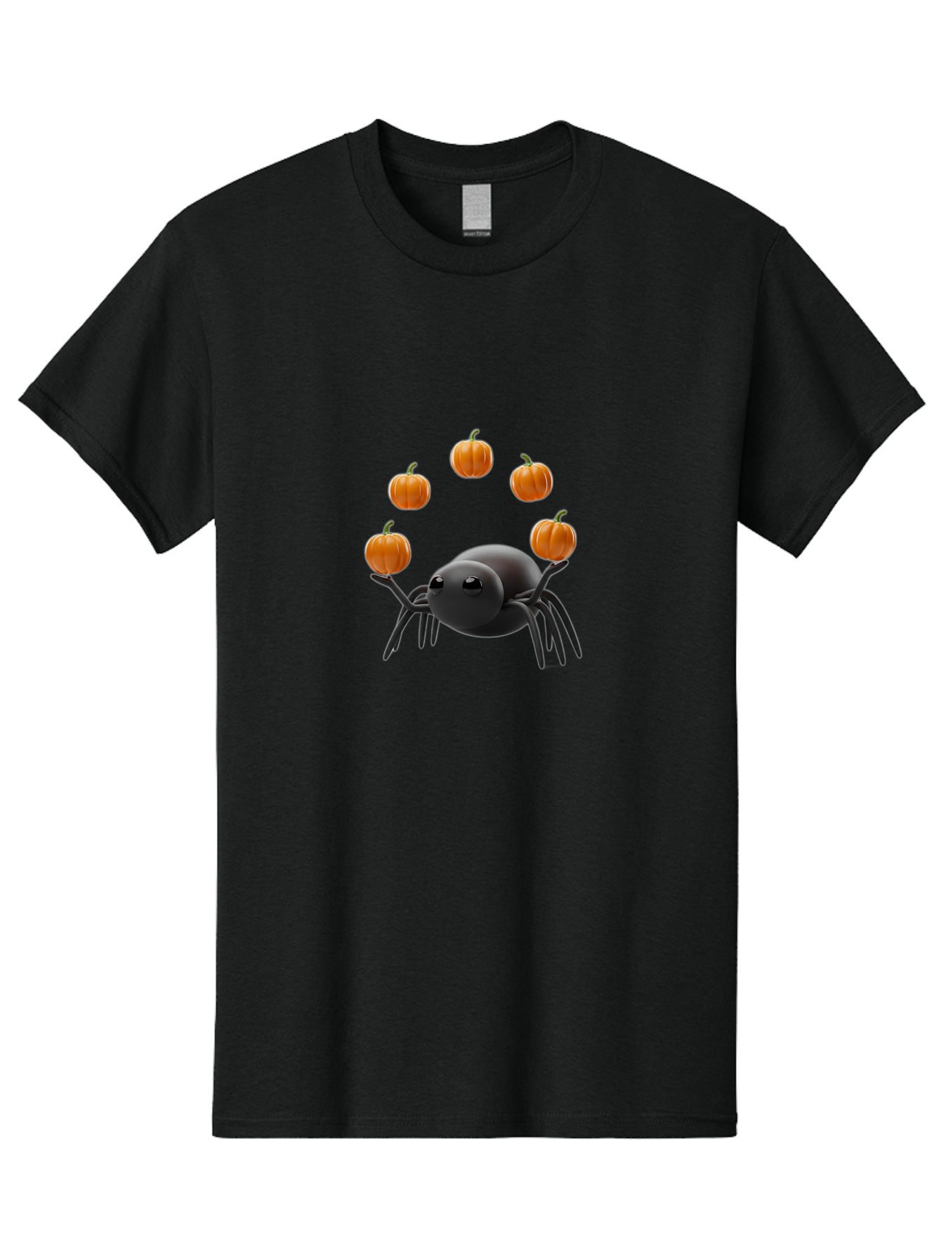 Black-Spider-With-Pumpkins-1 Men'S Graphic Tee, 100% Cotton, Comfortable Casual Summer Wear, Machine Washable, Vintage Camera, Old Camera, Antique Camera, Black Camera, Classic Photography, Photography Equipment, Nostalgic Device, Film Camera, Bal827