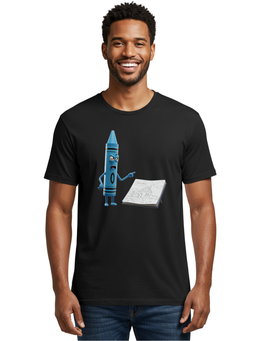 Blue-Crayon Men'S Graphic Tee, 100% Cotton, Comfortable Casual Summer Wear, Machine Washable, Vintage Camera, Old Camera, Antique Camera, Black Camera, Classic Photography, Photography Equipment, Nostalgic Device, Film Camera, Camera Art Bal830