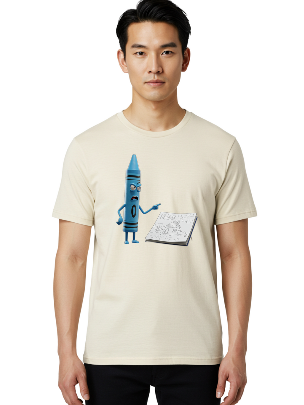 Blue-Crayon Men'S Graphic Tee, 100% Cotton, Comfortable Casual Summer Wear, Machine Washable, Vintage Camera, Old Camera, Antique Camera, Black Camera, Classic Photography, Photography Equipment, Nostalgic Device, Film Camera, Camera Art Bal830