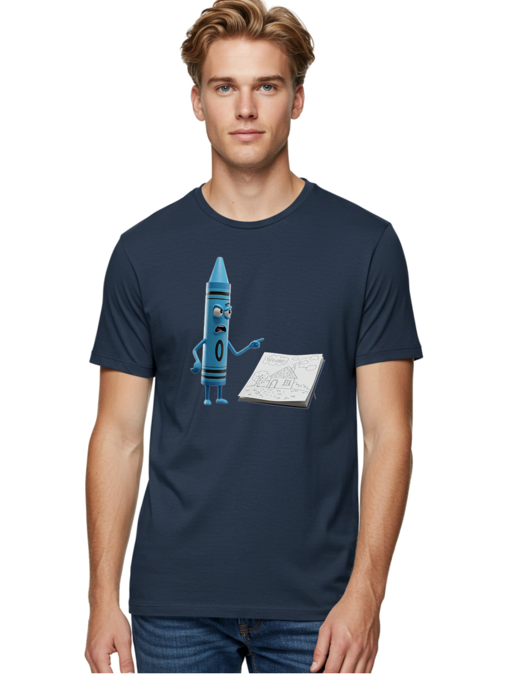 Blue-Crayon Men'S Graphic Tee, 100% Cotton, Comfortable Casual Summer Wear, Machine Washable, Vintage Camera, Old Camera, Antique Camera, Black Camera, Classic Photography, Photography Equipment, Nostalgic Device, Film Camera, Camera Art Bal830