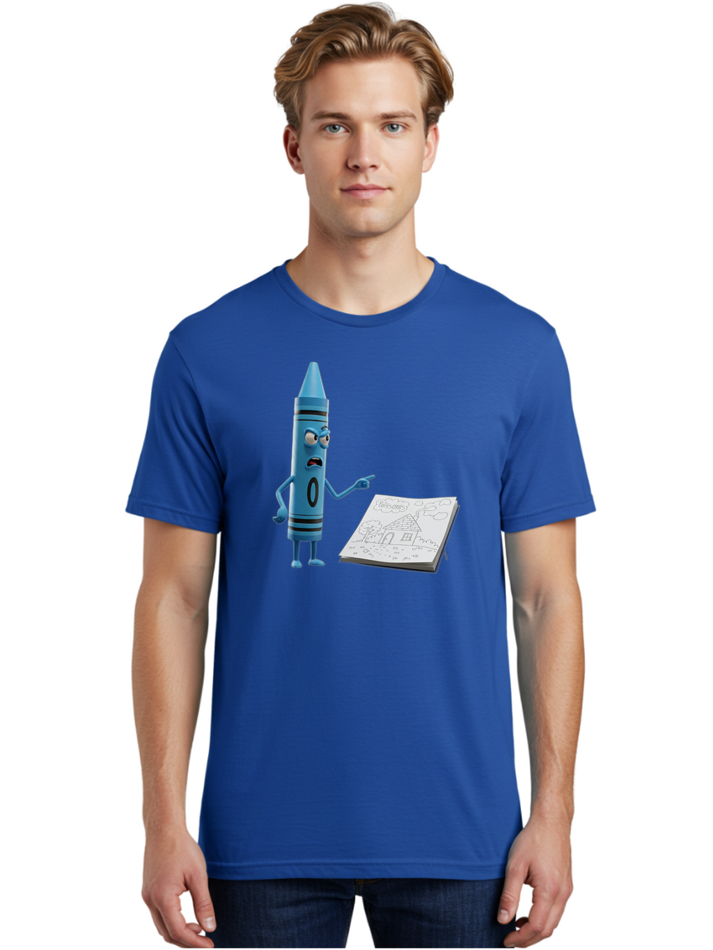 Blue-Crayon Men'S Graphic Tee, 100% Cotton, Comfortable Casual Summer Wear, Machine Washable, Vintage Camera, Old Camera, Antique Camera, Black Camera, Classic Photography, Photography Equipment, Nostalgic Device, Film Camera, Camera Art Bal830