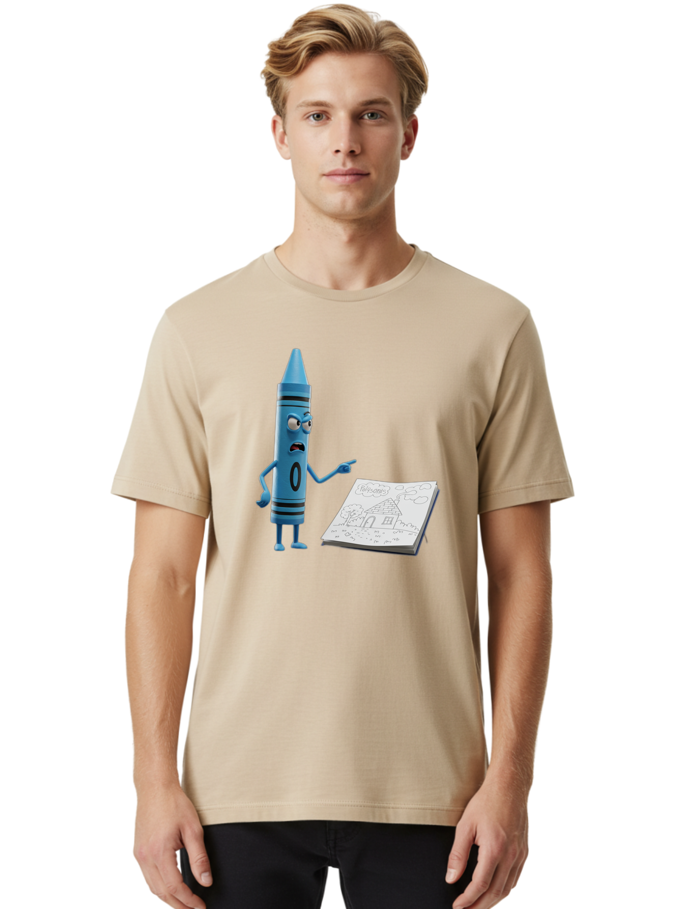 Blue-Crayon Men'S Graphic Tee, 100% Cotton, Comfortable Casual Summer Wear, Machine Washable, Vintage Camera, Old Camera, Antique Camera, Black Camera, Classic Photography, Photography Equipment, Nostalgic Device, Film Camera, Camera Art Bal830