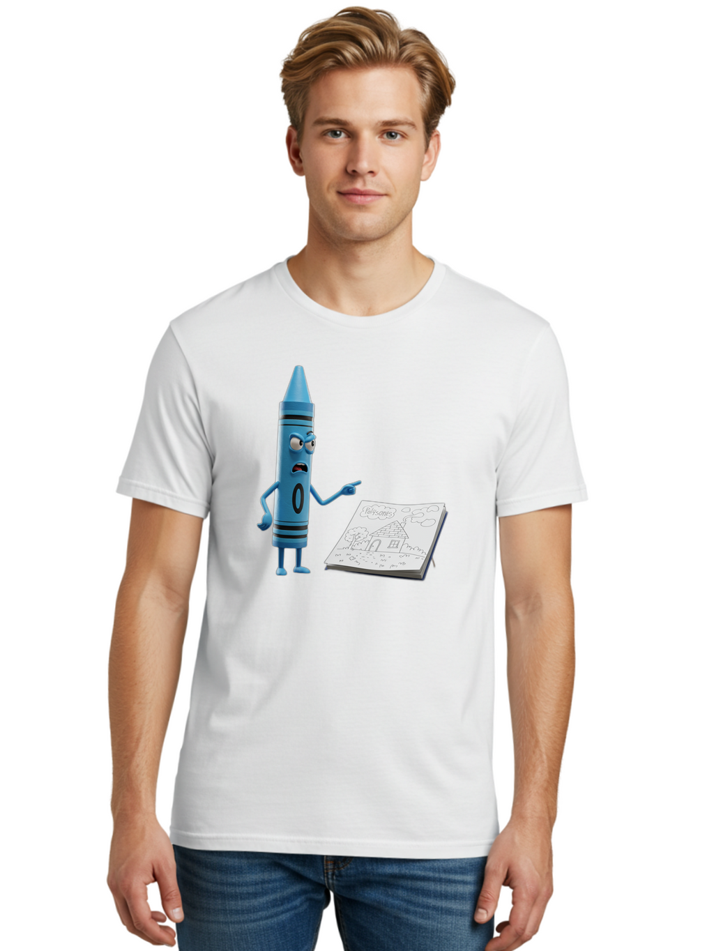 Blue-Crayon Men'S Graphic Tee, 100% Cotton, Comfortable Casual Summer Wear, Machine Washable, Vintage Camera, Old Camera, Antique Camera, Black Camera, Classic Photography, Photography Equipment, Nostalgic Device, Film Camera, Camera Art Bal830