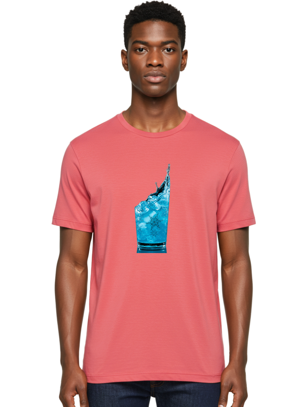 Blue-Drink-Splash Men'S Graphic Tee, 100% Cotton, Comfortable Casual Summer Wear, Machine Washable, Vintage Camera, Old Camera, Antique Camera, Black Camera, Classic Photography, Photography Equipment, Nostalgic Device, Film Camera, Camera Art Bal831