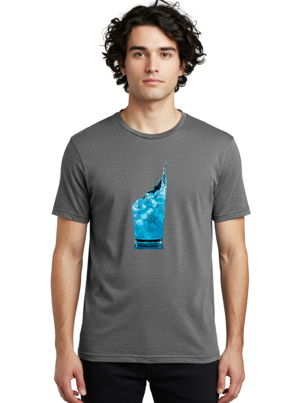 Blue-Drink-Splash Men'S Graphic Tee, 100% Cotton, Comfortable Casual Summer Wear, Machine Washable, Vintage Camera, Old Camera, Antique Camera, Black Camera, Classic Photography, Photography Equipment, Nostalgic Device, Film Camera, Camera Art Bal831
