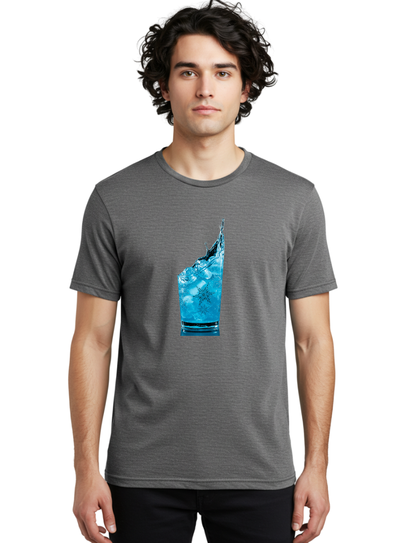 Blue-Drink-Splash Men'S Graphic Tee, 100% Cotton, Comfortable Casual Summer Wear, Machine Washable, Vintage Camera, Old Camera, Antique Camera, Black Camera, Classic Photography, Photography Equipment, Nostalgic Device, Film Camera, Camera Art Bal831