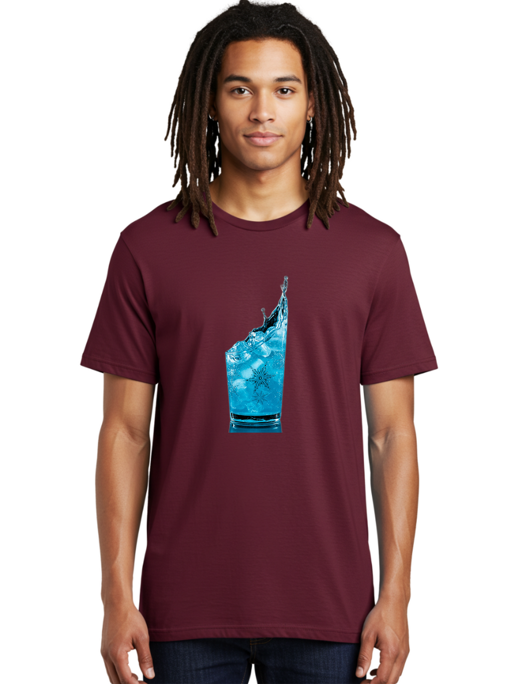 Blue-Drink-Splash Men'S Graphic Tee, 100% Cotton, Comfortable Casual Summer Wear, Machine Washable, Vintage Camera, Old Camera, Antique Camera, Black Camera, Classic Photography, Photography Equipment, Nostalgic Device, Film Camera, Camera Art Bal831